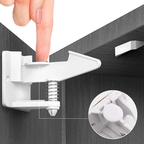Bebek Çocuk Güvenliği Korumalı Yapışkan Çekmece Ve Dolap İçin Tutucu Gizli Güvenlik Kilidi Bx40