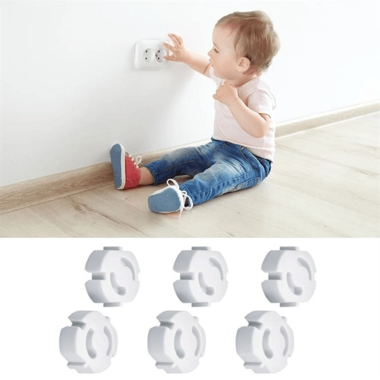 Bebek Çocuk Priz Koruma Kapağı (6 Adet) Çocuk Güvenliği, Priz Muhafazası, Priz Kapatıcı Bx40