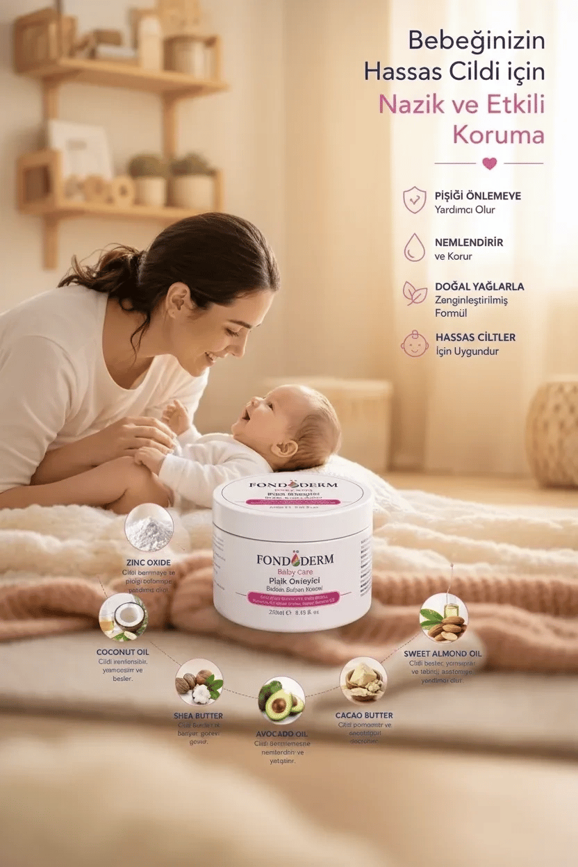 Bebek Pişik Kremi Çinko Oksit ve Lanolin İçerikli Bariyer Krem Yoğun Onarıcı Cilt Bakım Kremi
