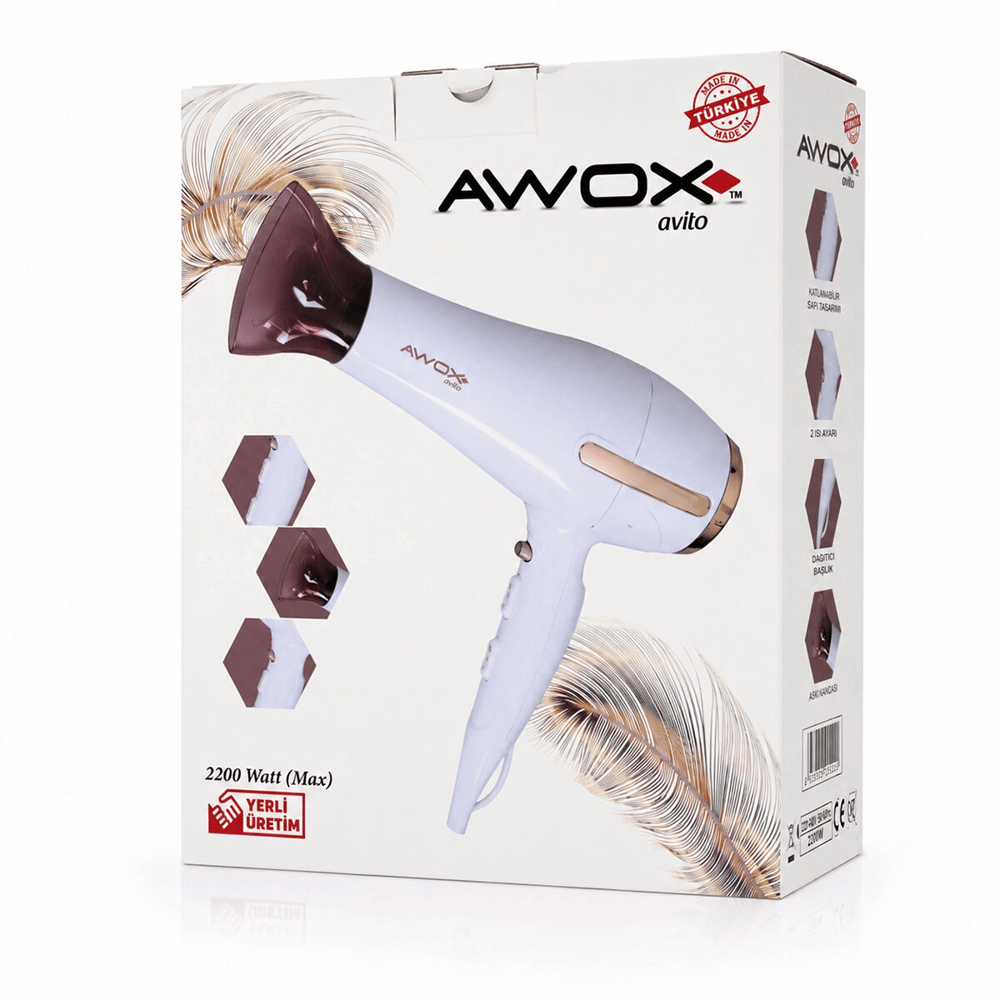 Beyaz Avito Saç Kurutma Makinesi 2200w 1407 Bx40