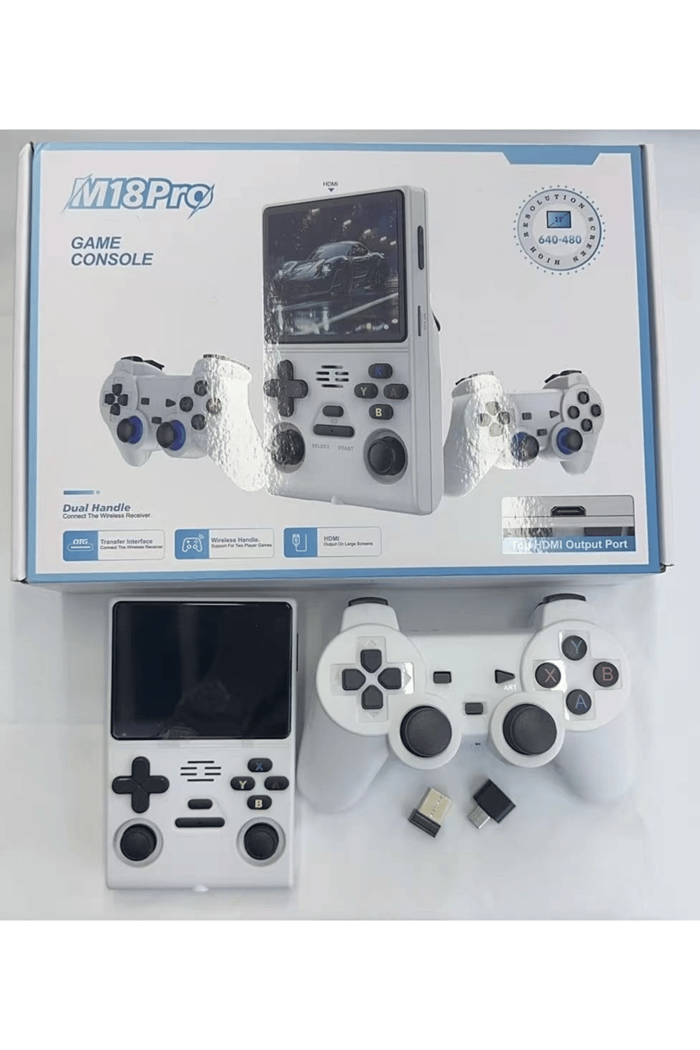 Beyaz Bluetooth özellikli retro arcade oyun konsolu ve rocker Wi-Fi TV bağlantılı