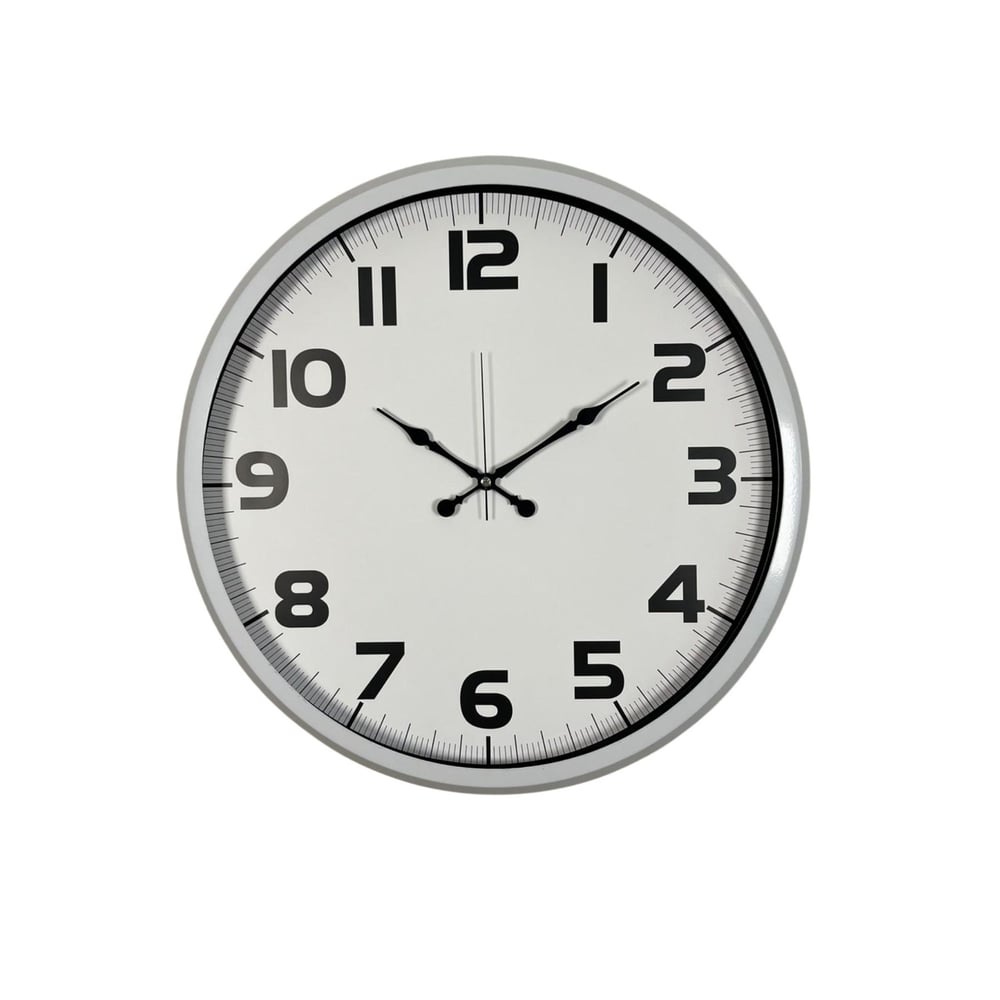 Beyaz Klasik Şık 52 Cm Metal Duvar Saati