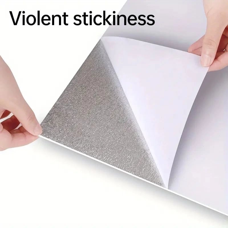 Beyaz Mermer Desenli Alüminyum Plastik Duvar Sticker (30*30)