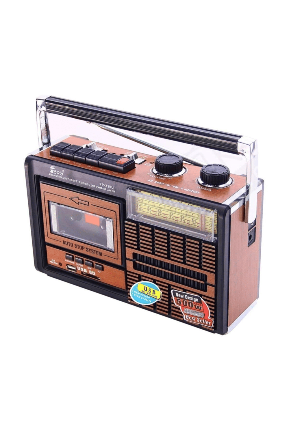 Beyaz USB FM radyo kaset çalar, 2 yıl garantili nostaljik müzik çalar cihaz - Elektronik