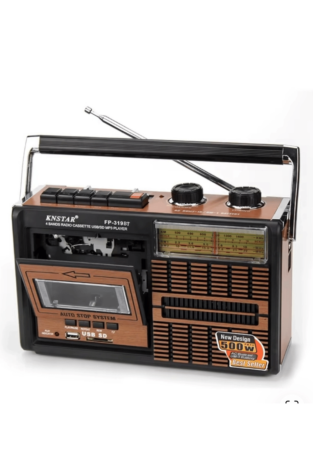 Beyaz nostaljik radyo kaset çalar USB SD FM radyolu 2 yıl garantili Bluetooth yok