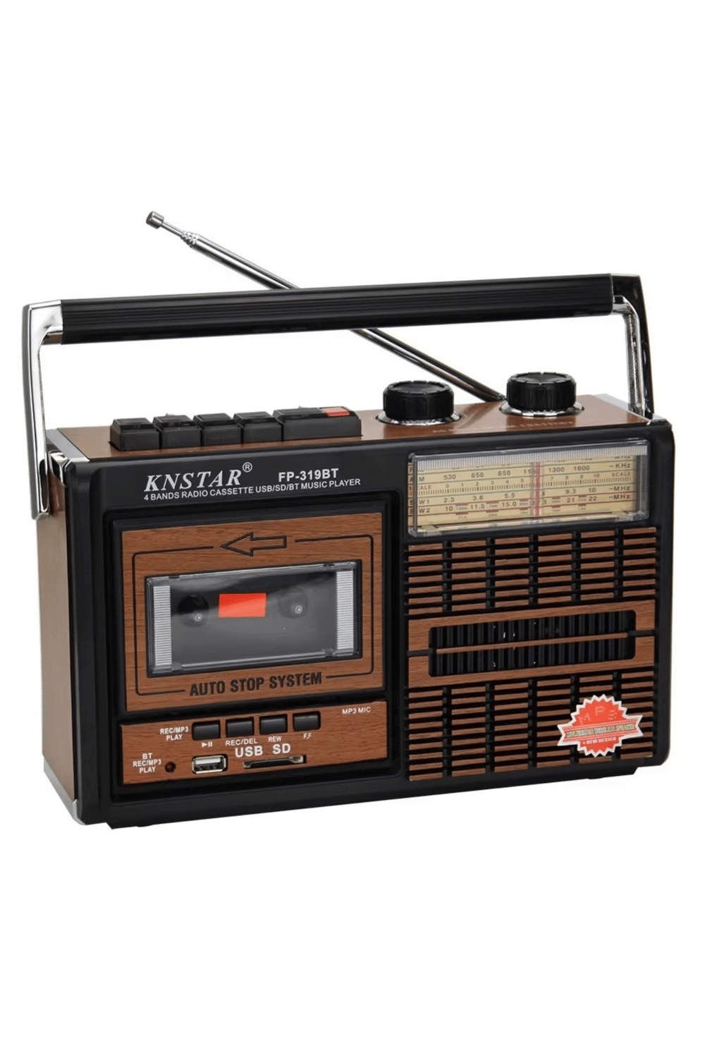 Beyaz nostaljik radyo kaset çalar USB SD FM radyolu 2 yıl garantili Bluetooth yok