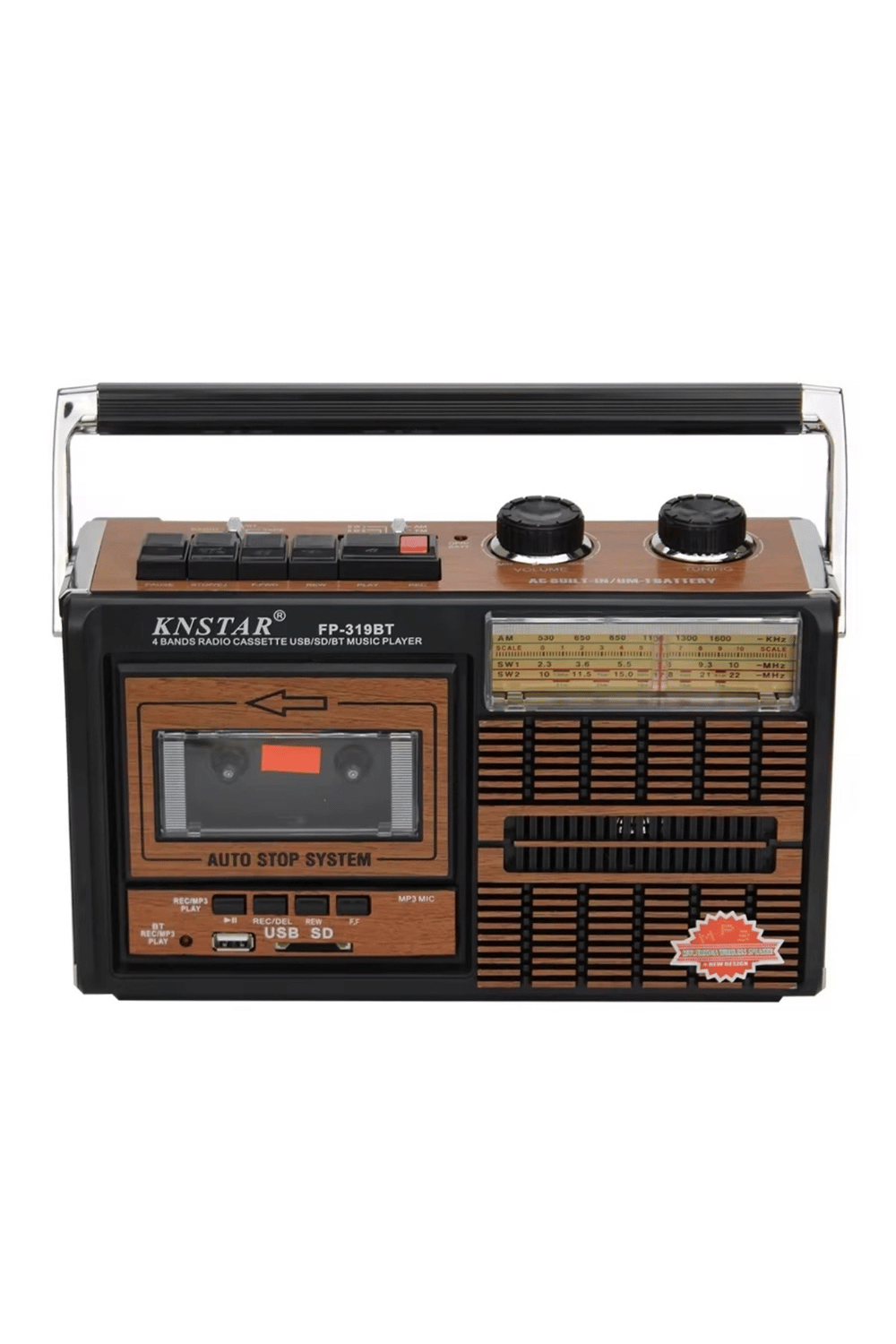 Beyaz nostaljik radyo kaset çalar USB SD FM radyolu 2 yıl garantili Bluetooth yok