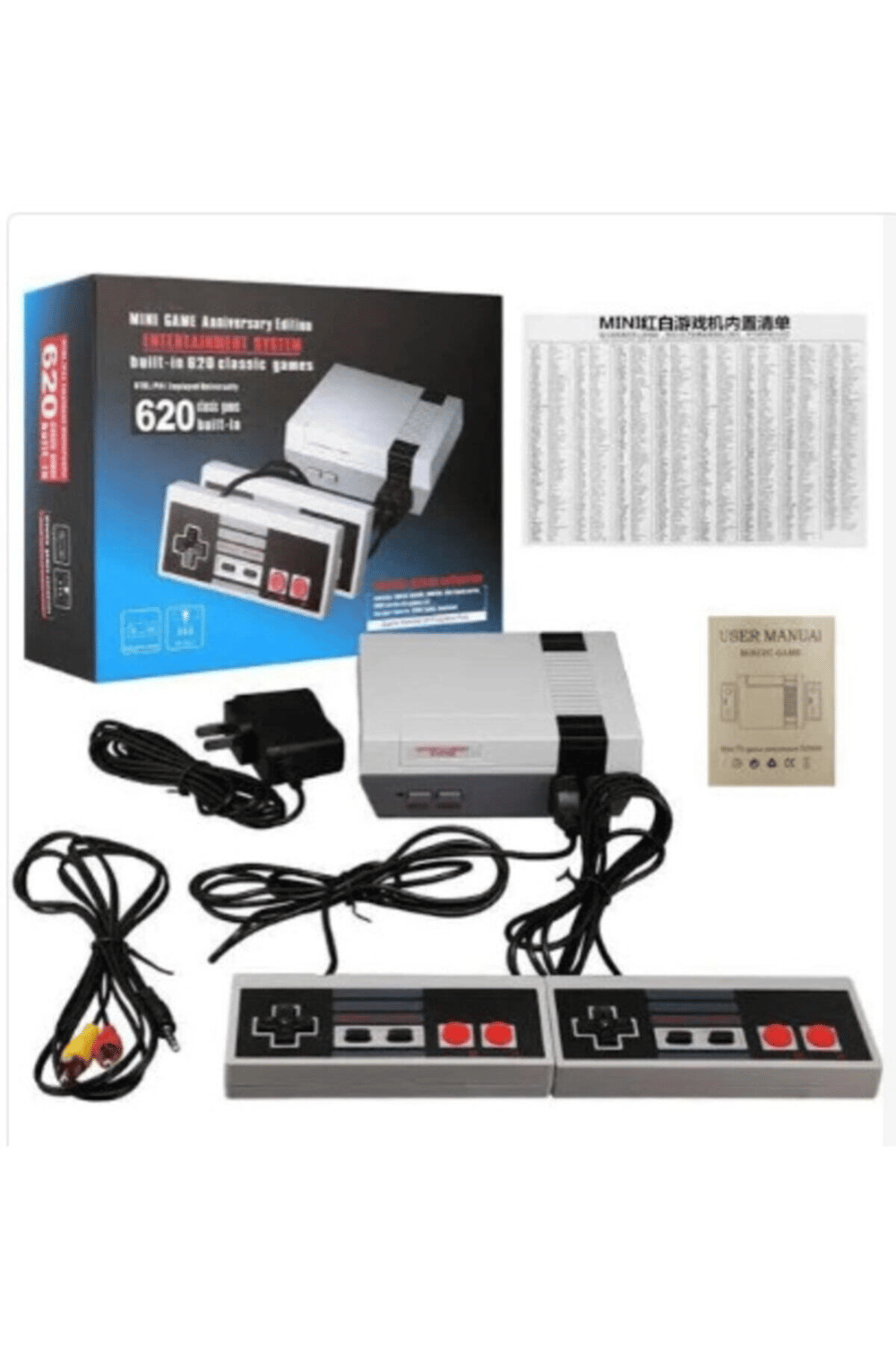 Beyaz retro mini oyun konsolu 620 oyunlu HDMI bağlantılı bluetoothsuz televizyon atarisi