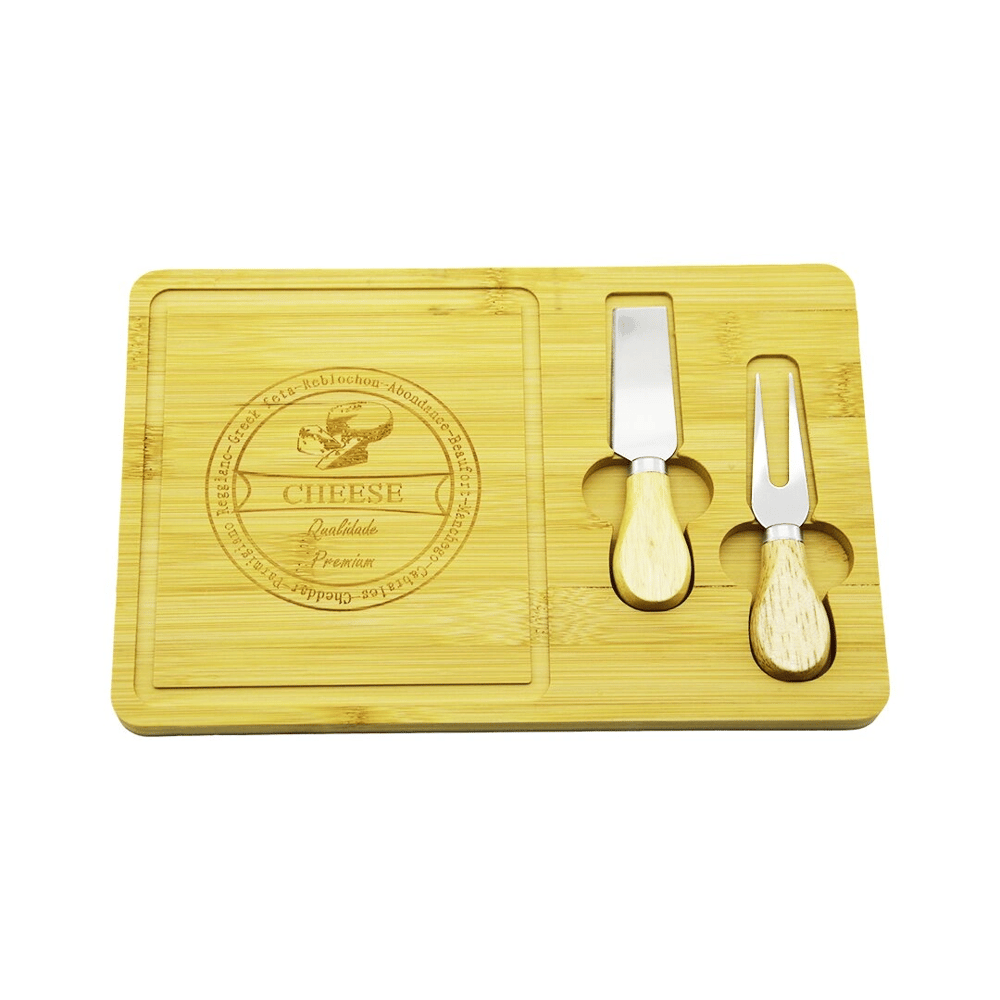 Bıçak Sağ 19x29cm -1.5cm Ahşap Bambu Kahvaltı Peynir Sunum Tabak 2peynir Bıçak=ahşap Saplı Bx40