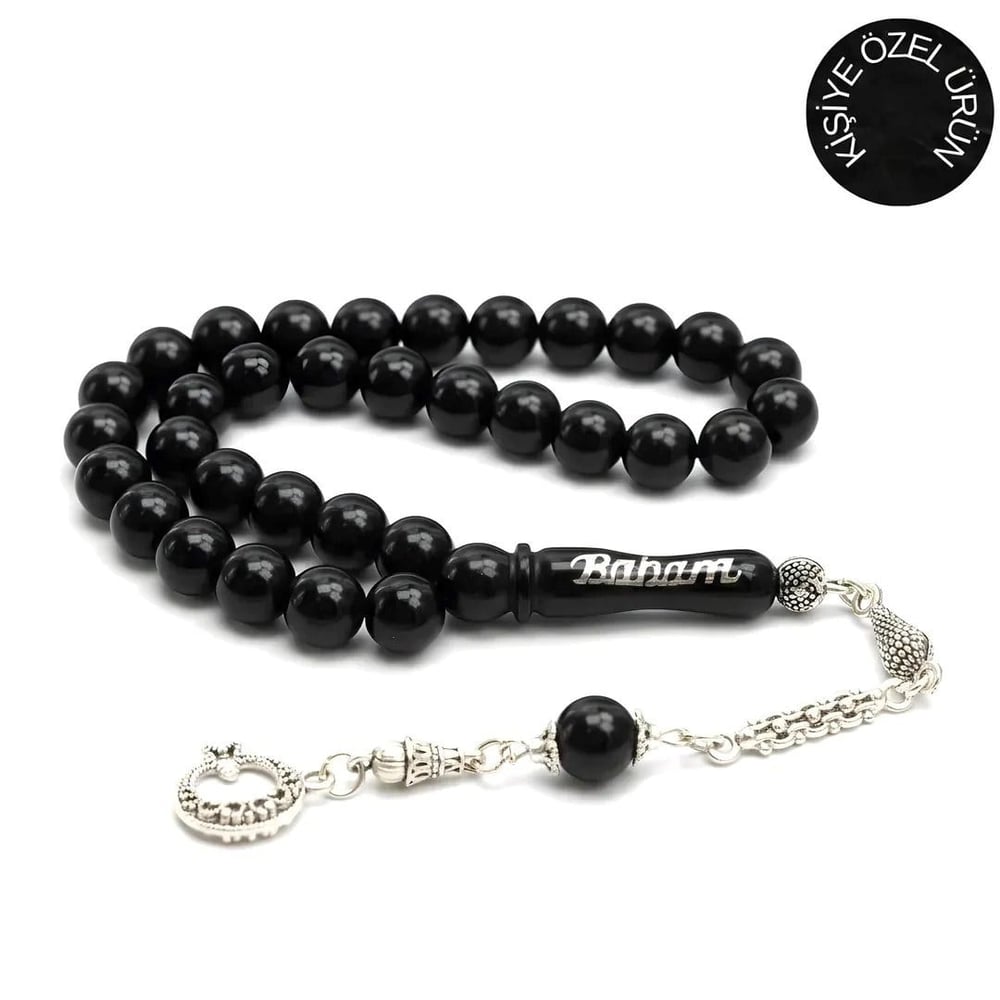 BlackCraft Erzurum Oltu Taşı Kişiye Özel Sade Tespih