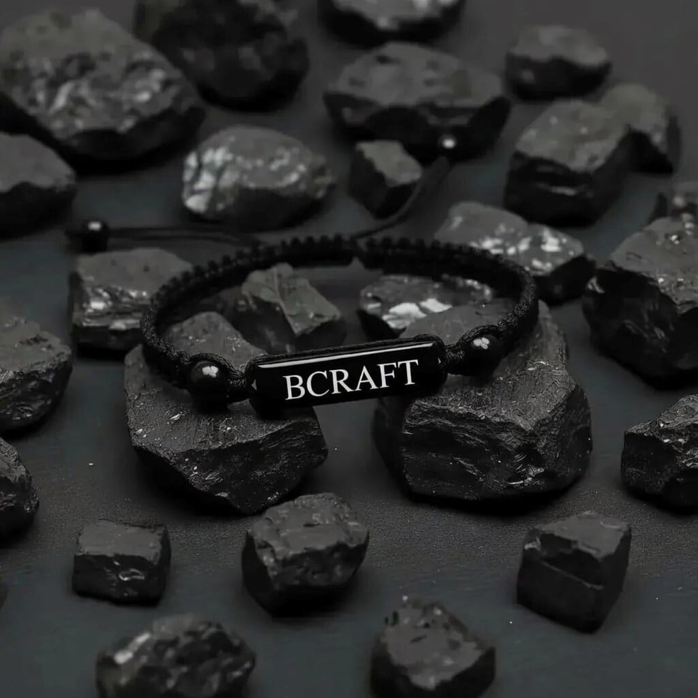 BlackCraft Oltu Taşı Kişiye Özel Örgü Bileklik