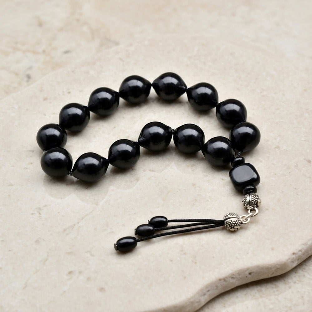 BlackCraft Oltu Taşı Mini Boy Şalgami Tespih