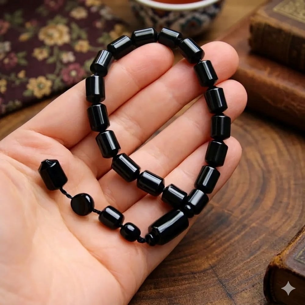 BlackCraft Oltu Taşı Mini Boy Tıraşlı Kesim Tespih
