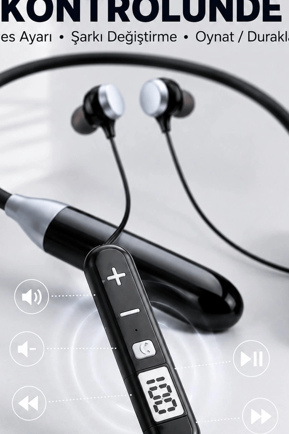 Bluetooth 4.0 Boyun Kulakligi Mikrofonlu Ses Kontrollu 400 Saat Bekleme Suresi 10m Menzil BX-313564