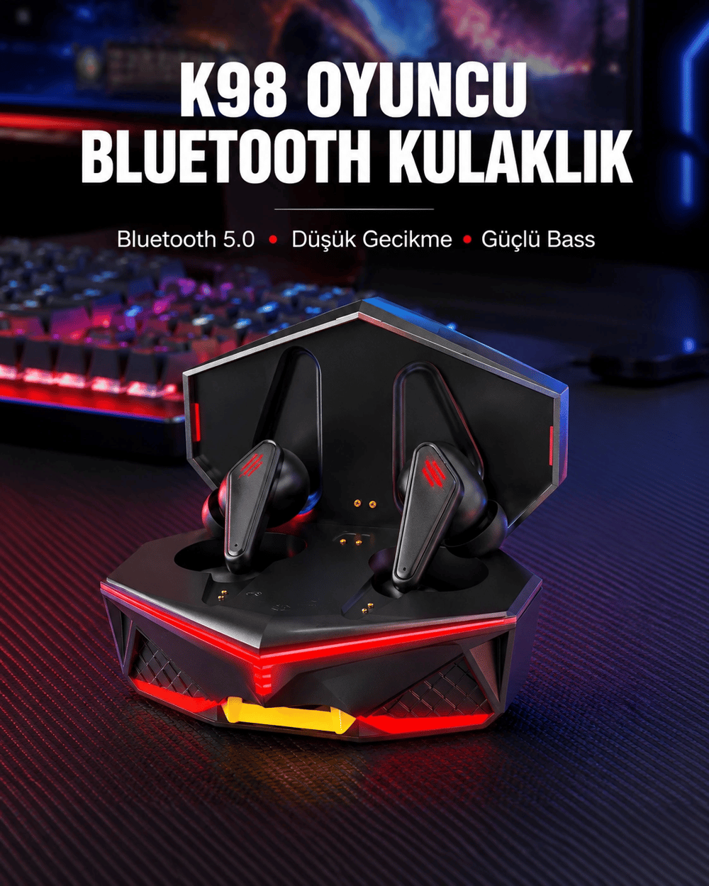 Bluetooth 5.0 Kablosuz Gaming Kulaklık Suya Dayanıklı Yeni Nesil