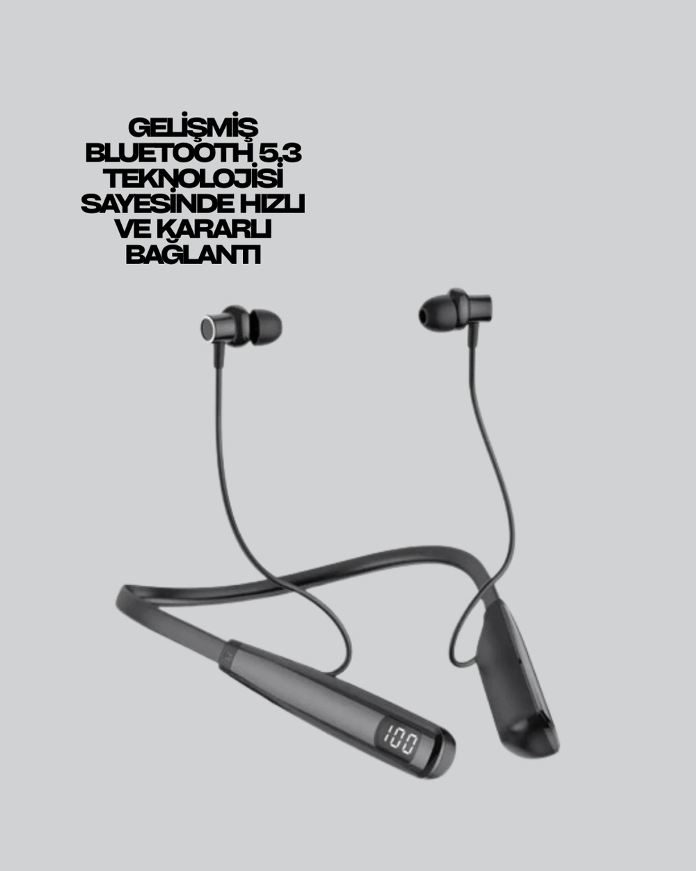Bluetooth 5.3 Boyun Bantlı Kulaklık – Oyun ve Müzik Modu, SD Kart Desteği