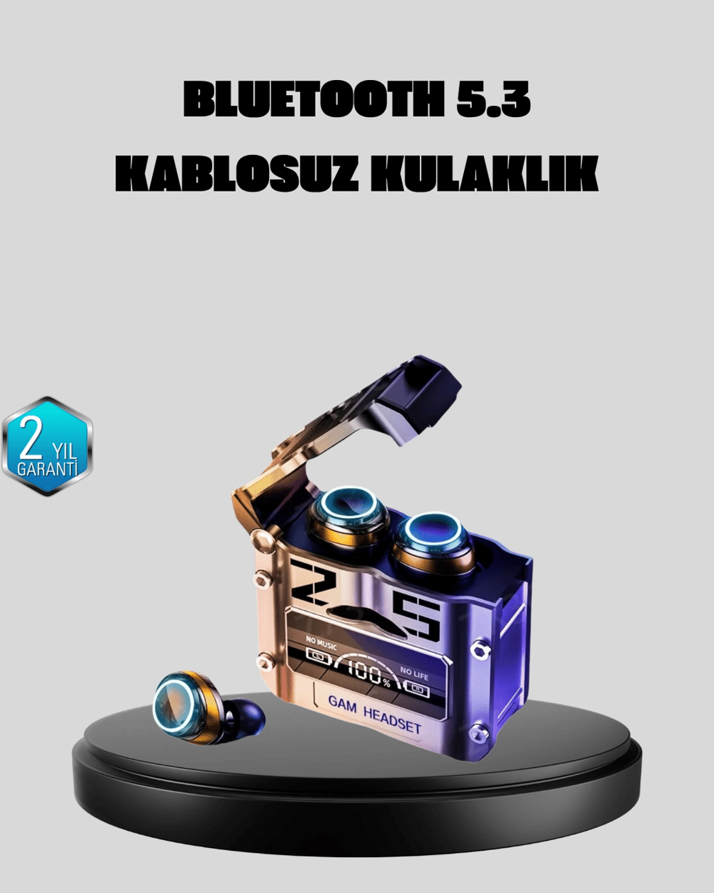 Bluetooth 5.3 Kablosuz Kulaklık – Ultra HD Ses Kalitesi, Gürültü Engelleme