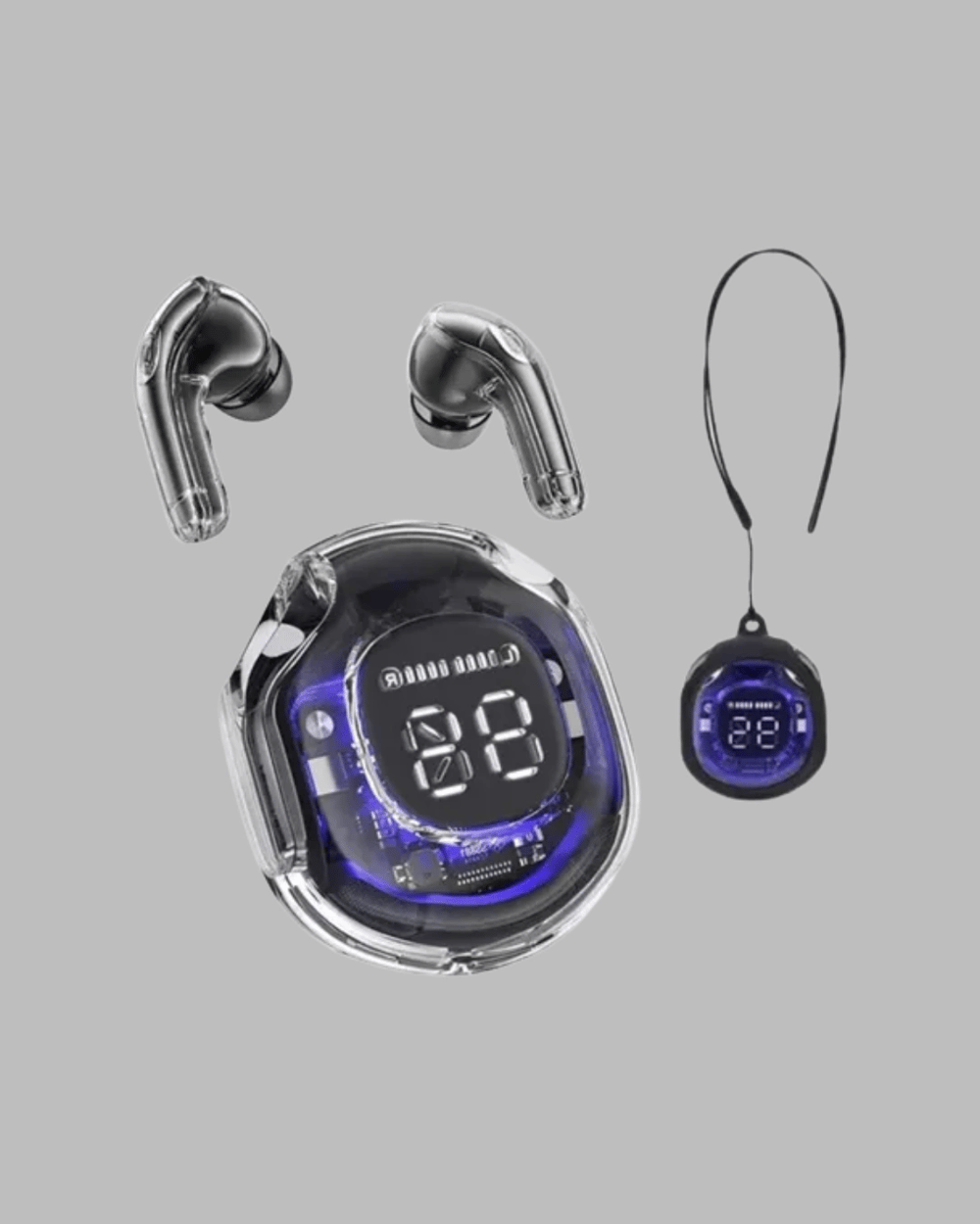 Bluetooth 5.3 Kablosuz Kulaklık 30mm Sürücü LED Ekranlı Mikrofonlu