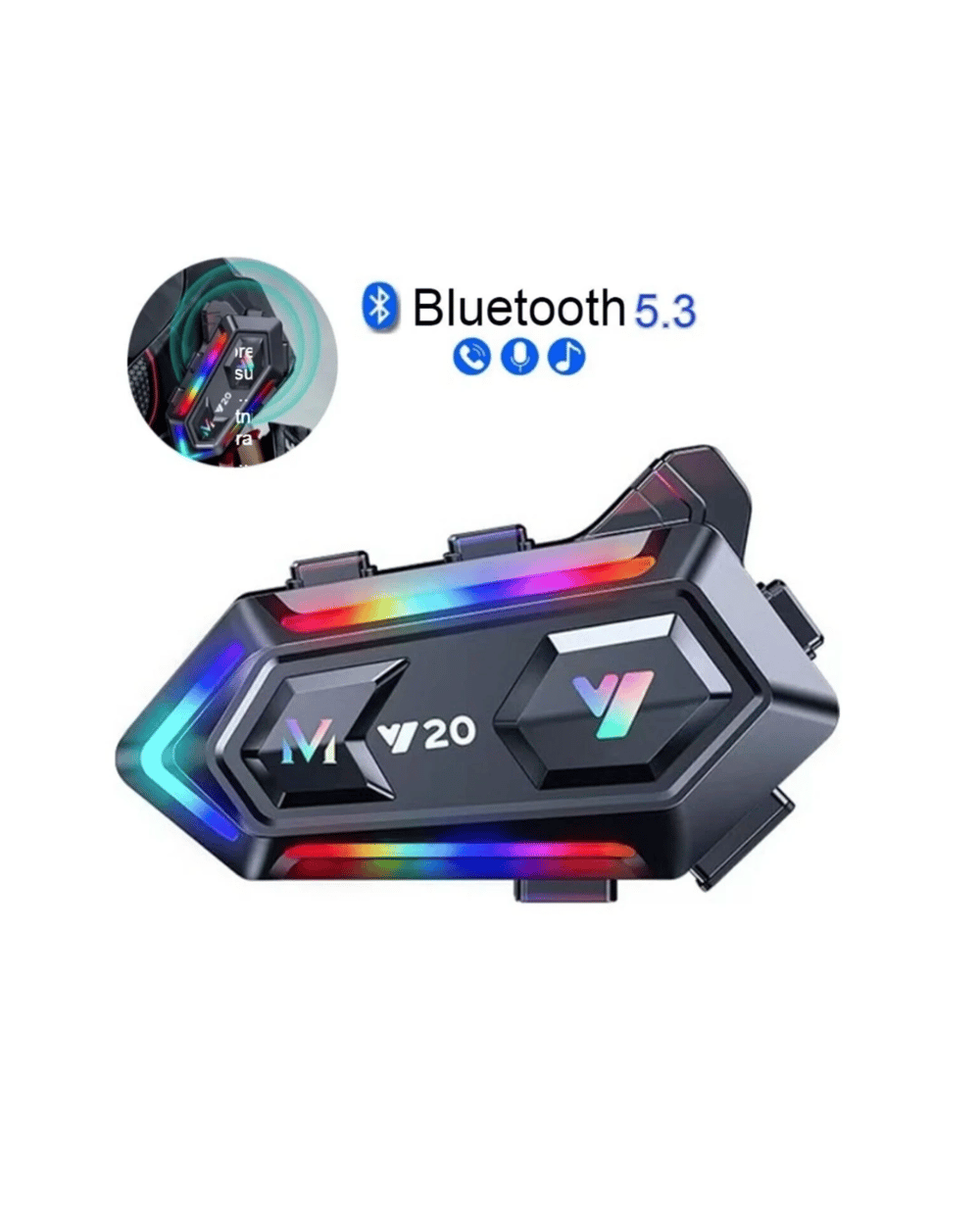 Bluetooth 5.3 Motosiklet Kask Intercom Gürültü Engelleyici Su Geçirmez Kulaklık