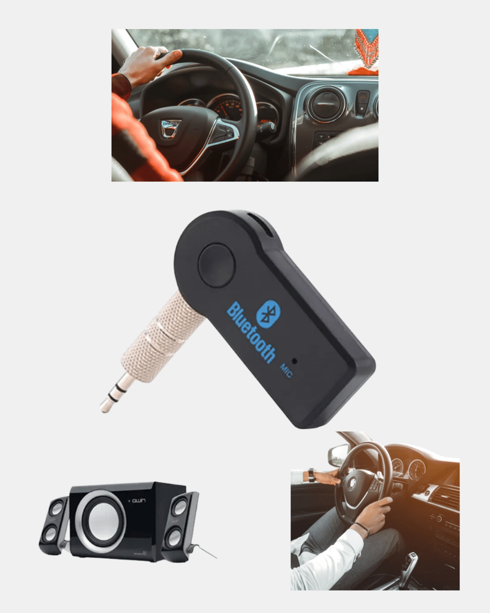 Bluetooth AUX Araç Kiti Eller Serbest Müzik Çalar Dahili Mikrofonlu