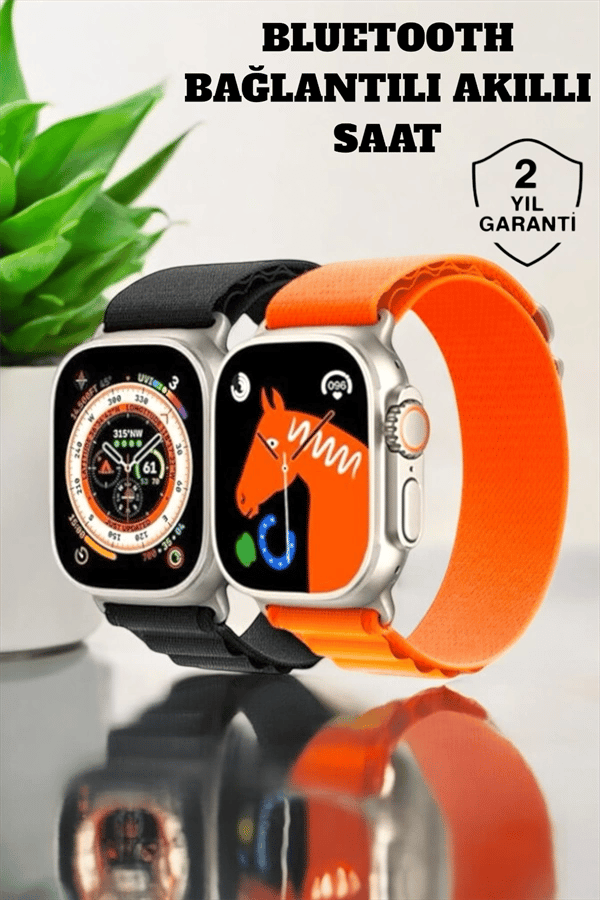 Bluetooth Bağlantılı 49MM Dokunmatik Akıllı Saat Sağlık ve Spor Takip Özellikli
