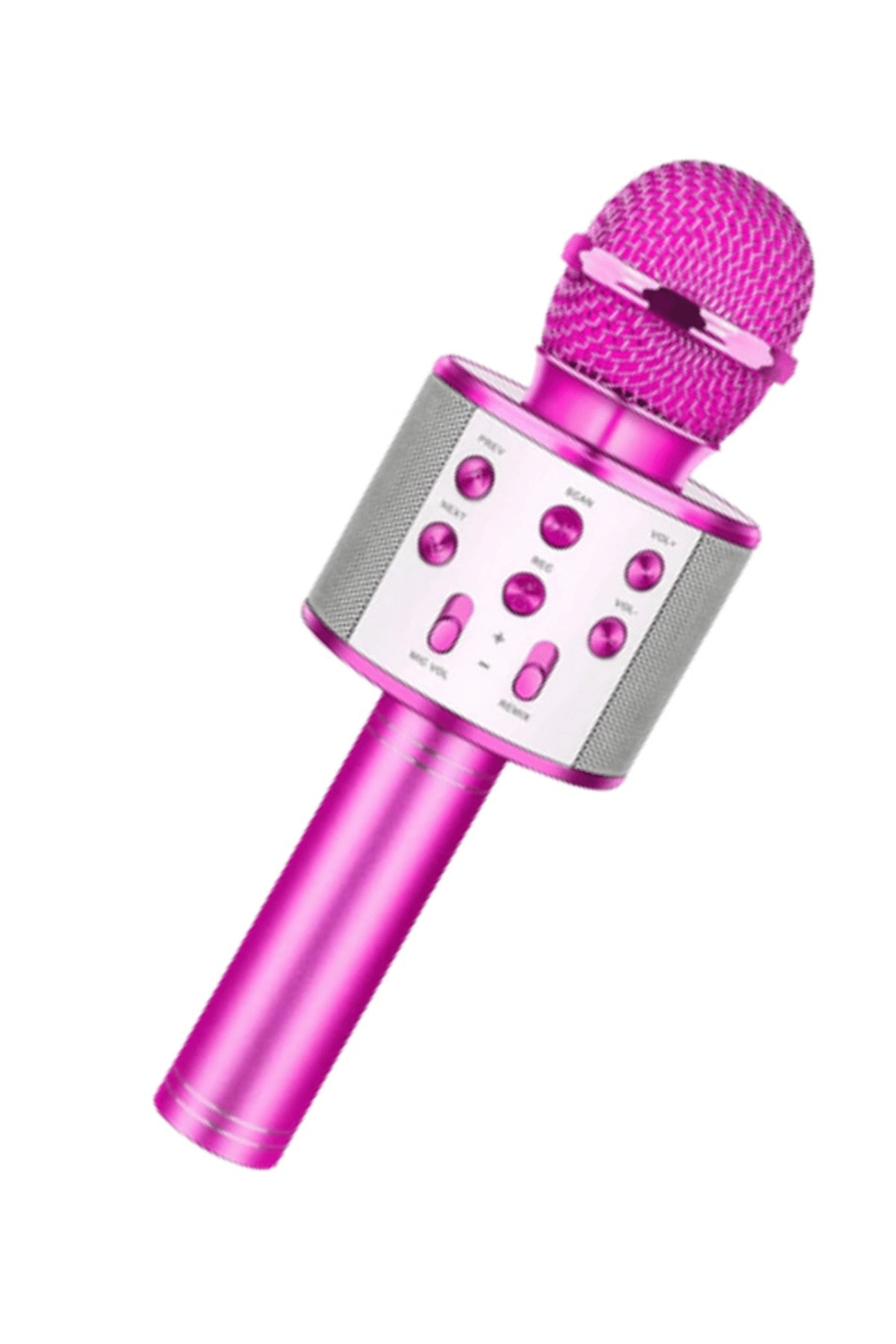 Bluetooth Bağlantılı Kablosuz Karaoke Mikrofonlu Pembe Renkli Hoparlörlü Ses Sistemi