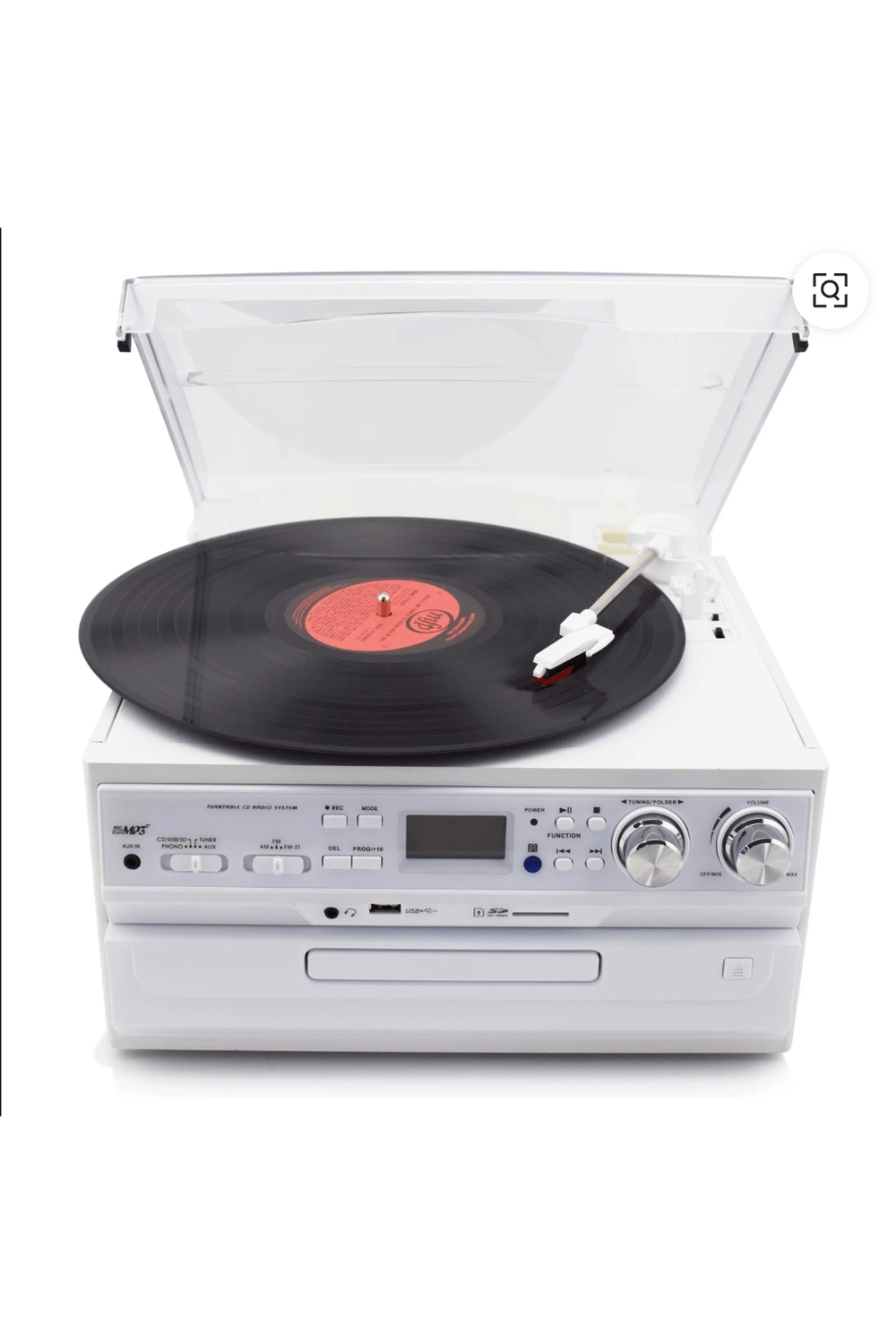 Bluetooth CD USB MP3 radyo müzik seti beyaz renk 2 yıl garantili plak çalar hoparlör