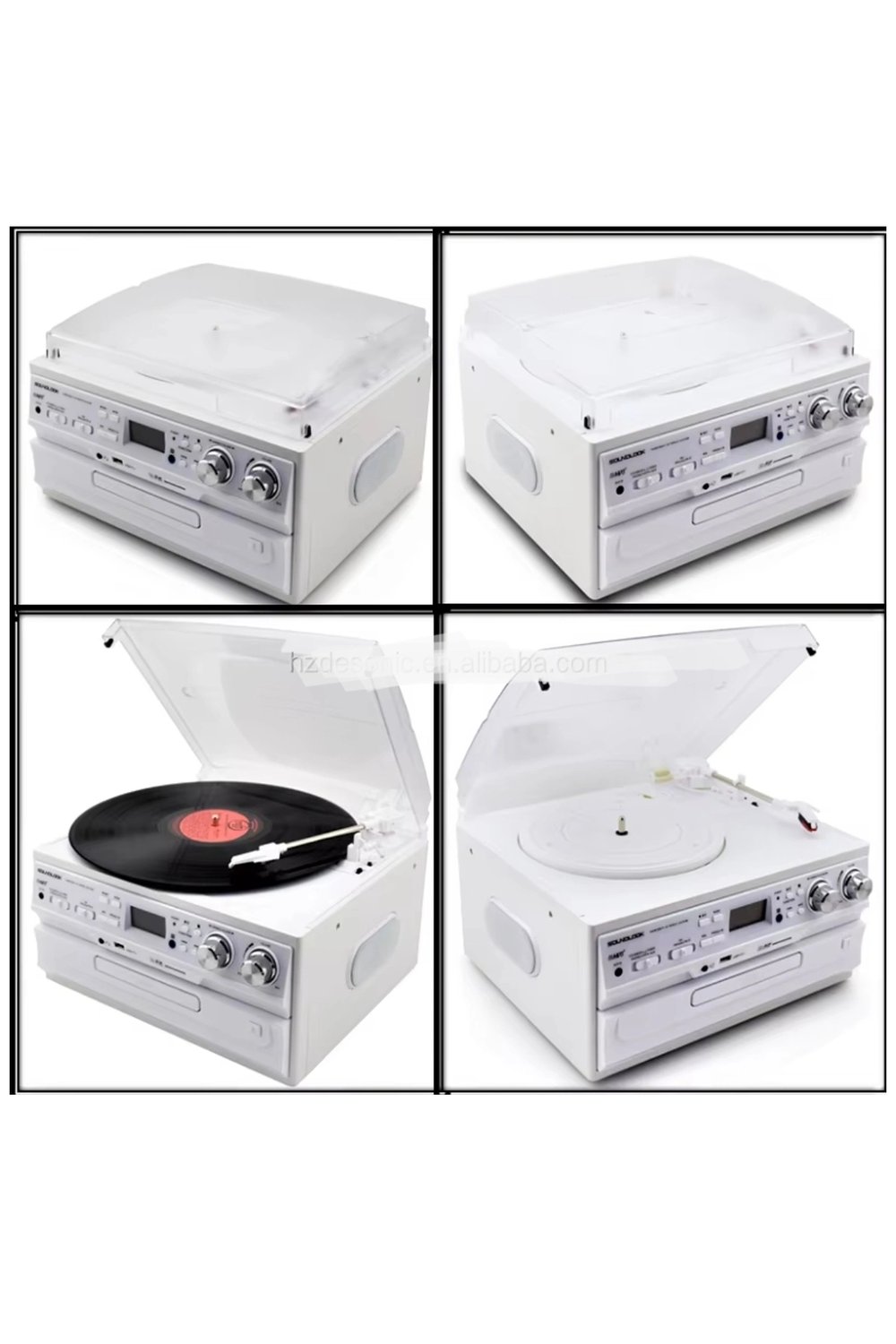 Bluetooth CD USB MP3 radyo müzik seti beyaz renk 2 yıl garantili plak çalar hoparlör