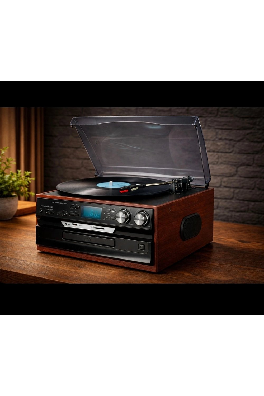 Bluetooth CD USB MP3 radyo müzik seti retro hoparlör bordo renk 2 yıl garantili - Hobi & Eğlence