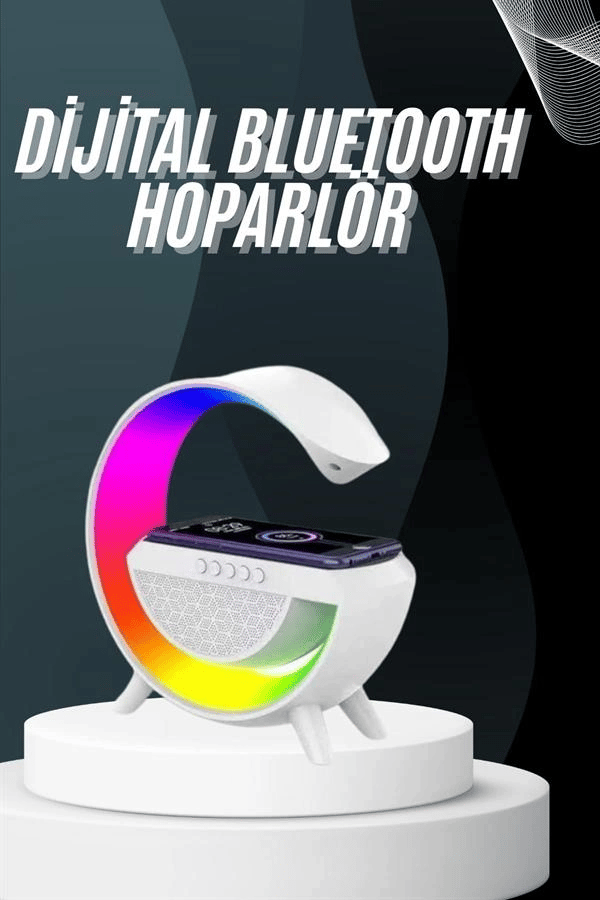 Bluetooth Hoparlör G Şekli Atmosfer Akıllı Rgb Lamba Wireless Kablosuz Şarj