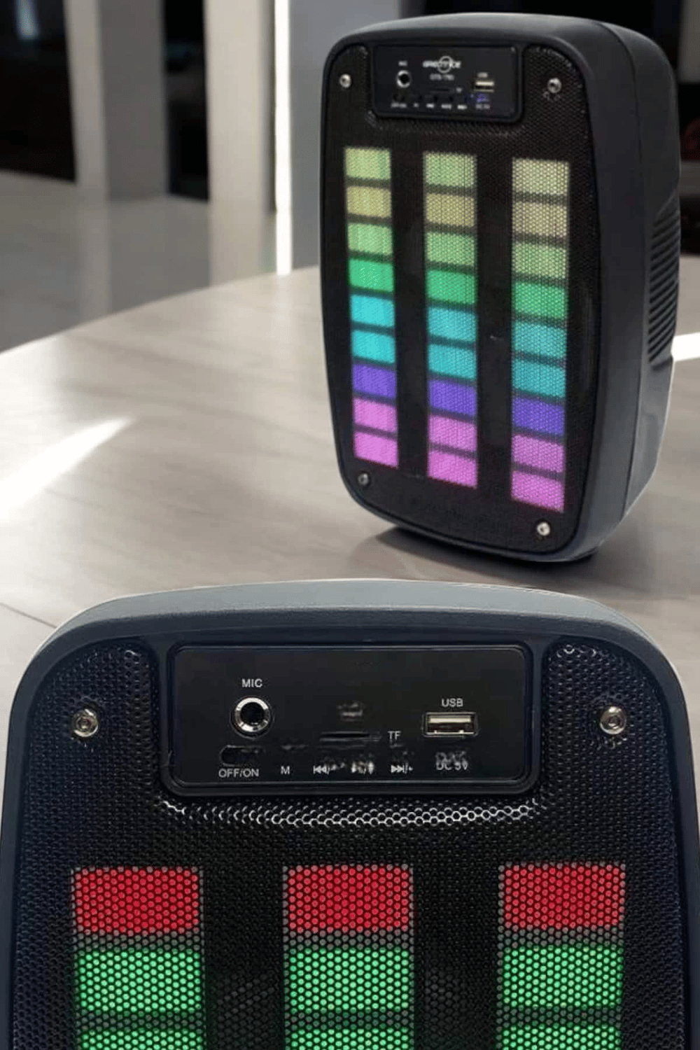 Bluetooth Hoparlör RGB Işıklı USB SD Kart Girişli Taşınabilir