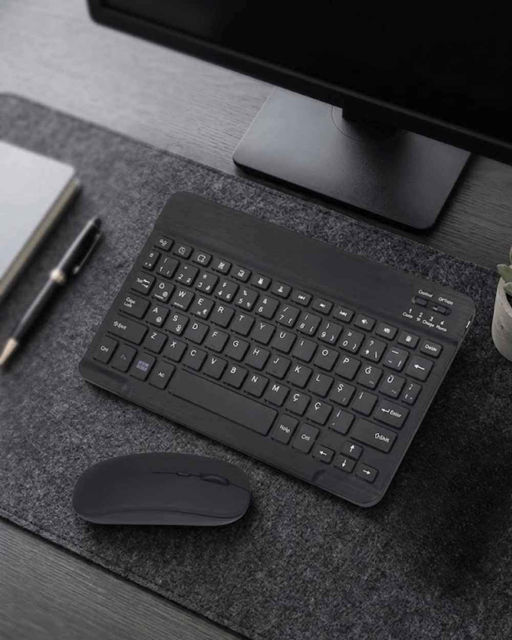 Bluetooth Klavye Mouse Seti Taşınabilir Wireless Bilgisayar Aksesuarı