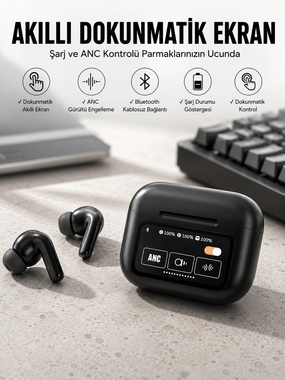 Bluetooth Kulaklık Powerbank Özelliği Yüksek Ses Kaliteli TWS Kulaklık