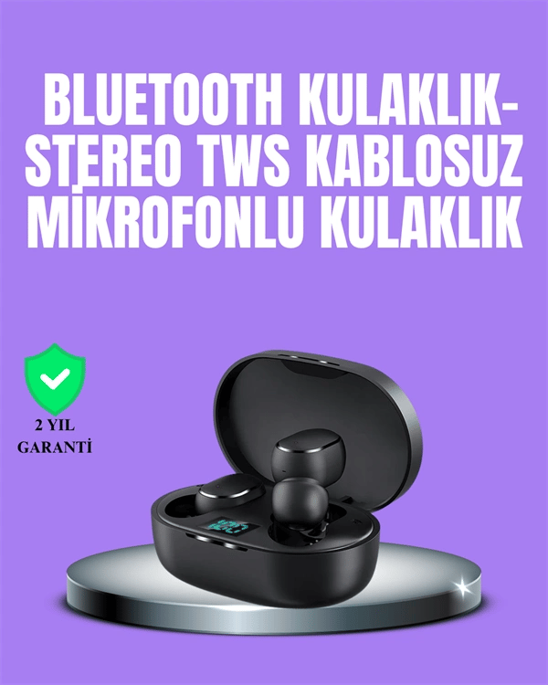 Bluetooth Kulaklık TWS Yüksek Ses Kaliteli Kesintisiz Dijital Göstergeli Kulaklık
