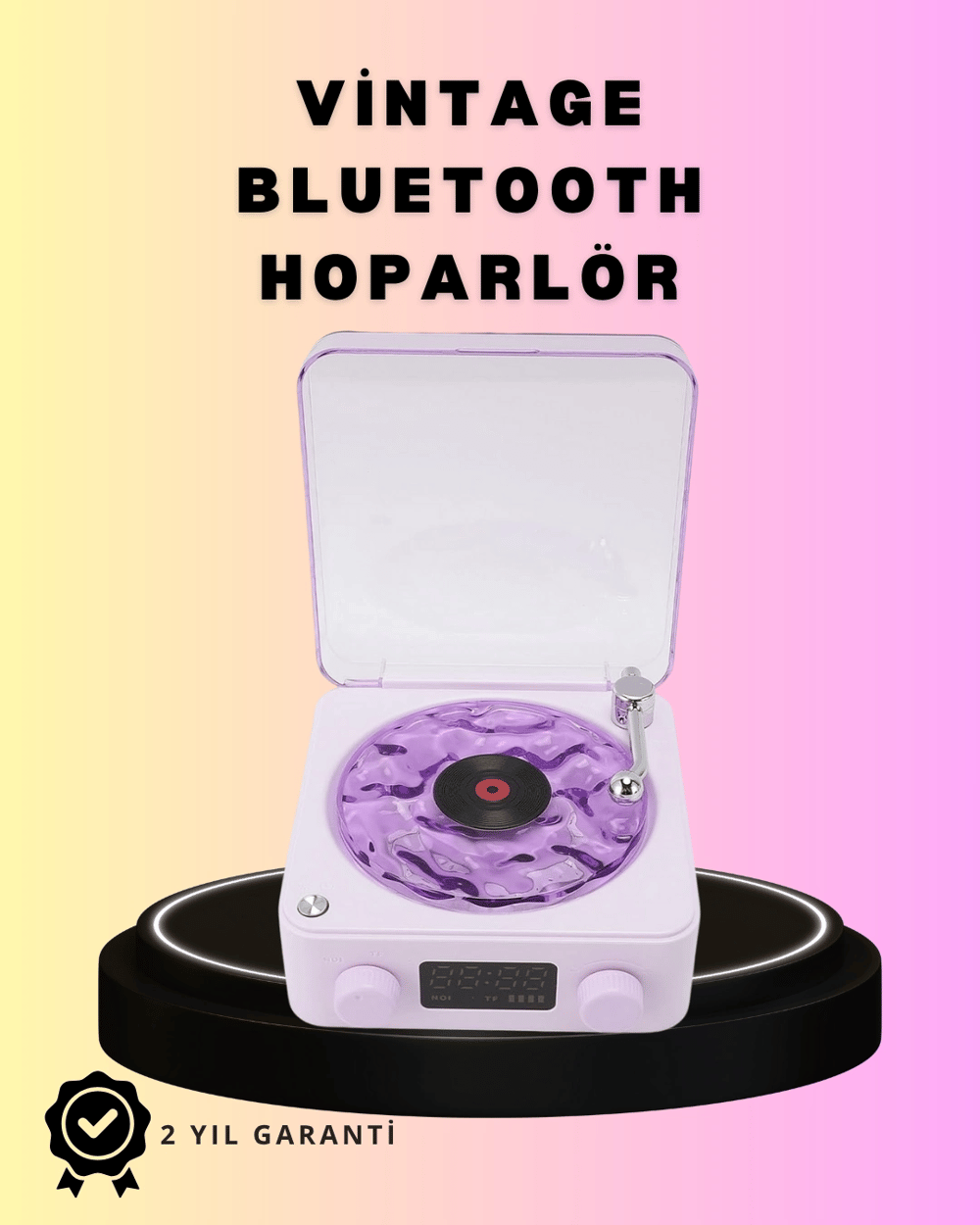 Bluetooth Retro Pikap Hoparlör – Projektörlü Gece Lambası