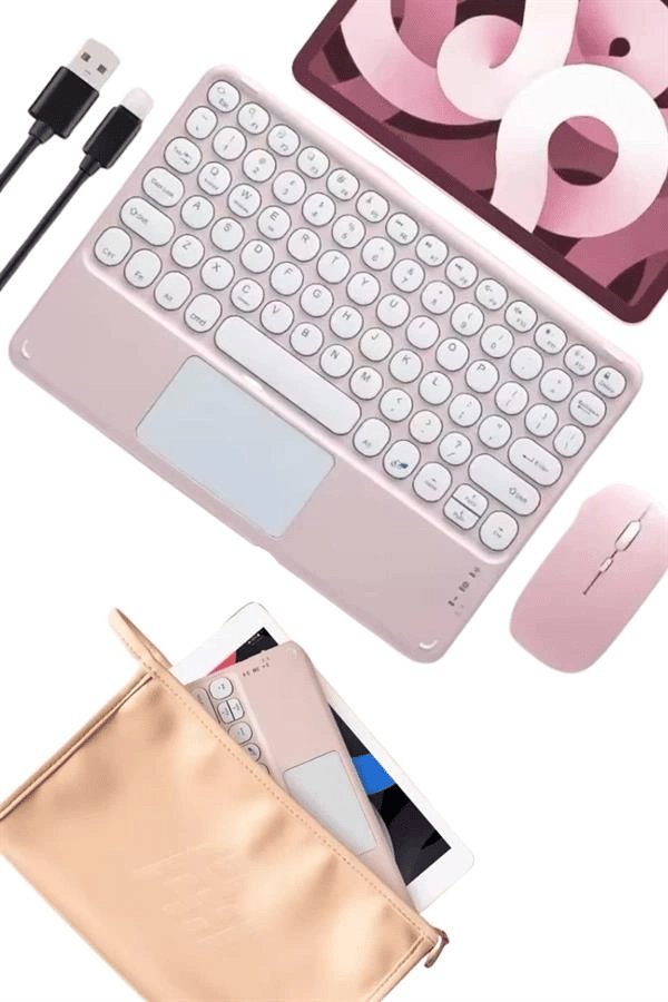 Bluetooth Touchpad Klavye Ultra İnce Taşınabilir Q Klavye Yeni Nesil