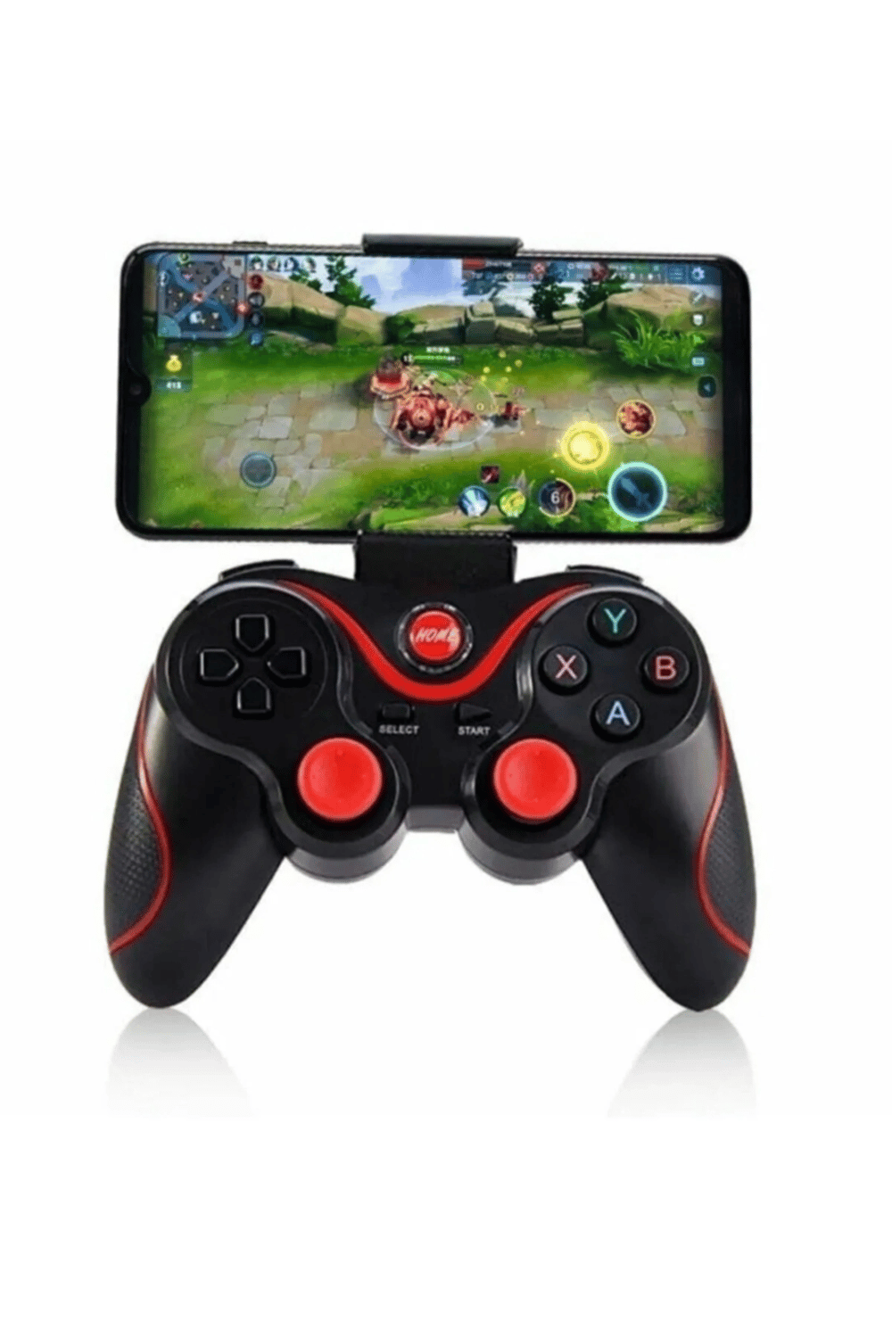 Bluetooth bağlantılı siyah joystick, PC uyumlu, telefon tutucu standlı, 2 yıl garantili