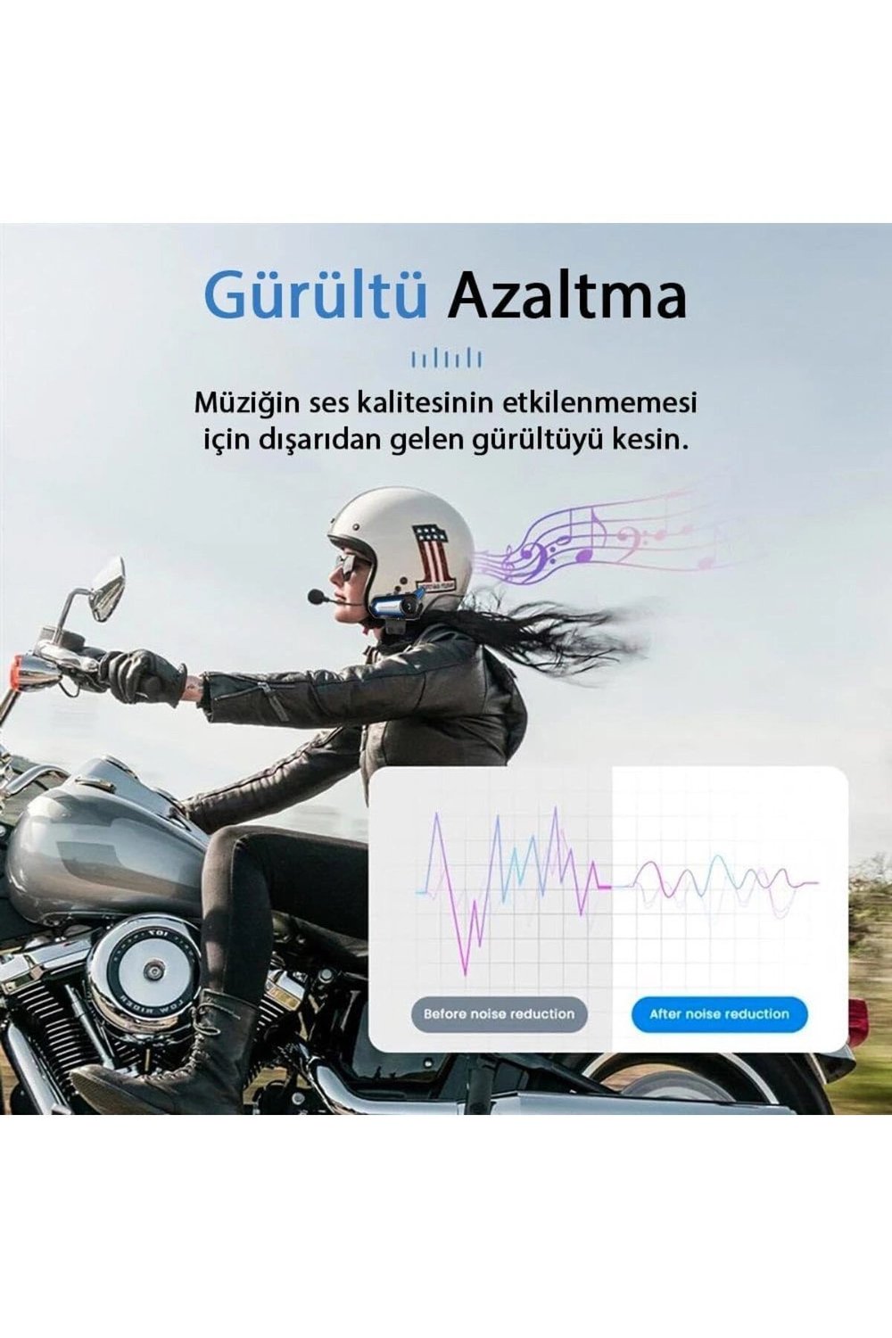 Bluetooth bağlantılı su geçirmez fenerli motosiklet kask kulaklığı interkom 2 yıl garantili