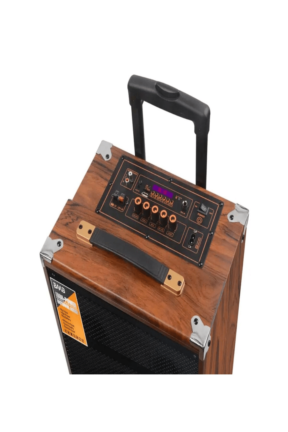Bluetooth hoparlör kahverengi 50W süper bass kumandalı mikrofonlu karaoke 5-10 saat