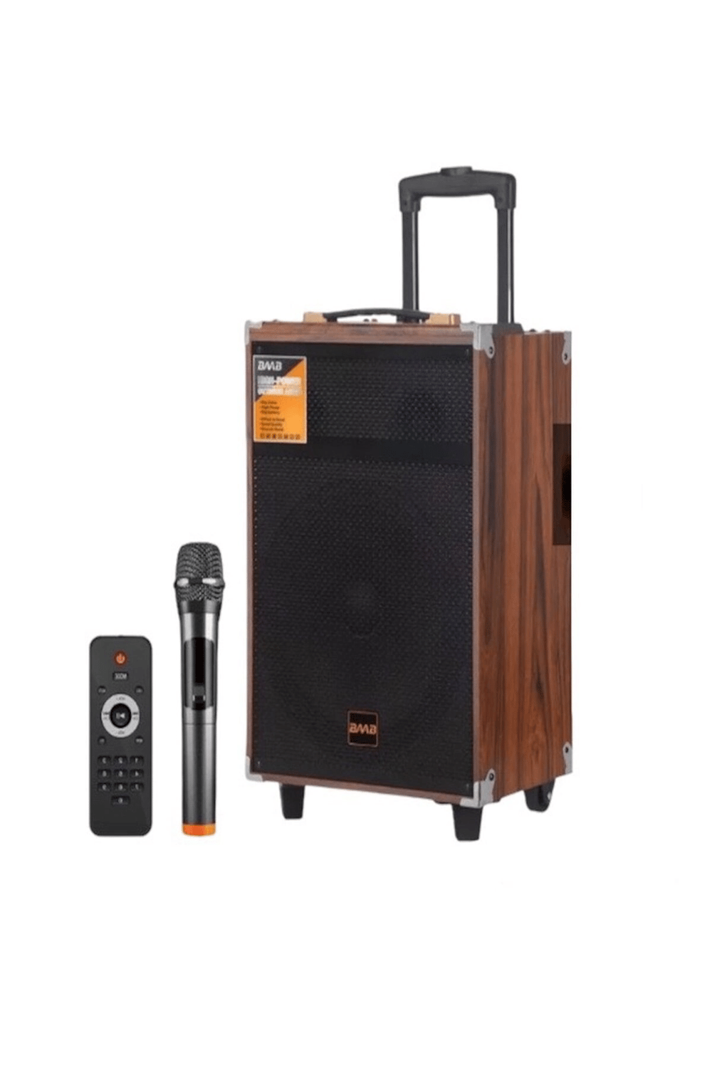 Bluetooth hoparlör kahverengi 50W süper bass kumandalı mikrofonlu karaoke 5-10 saat