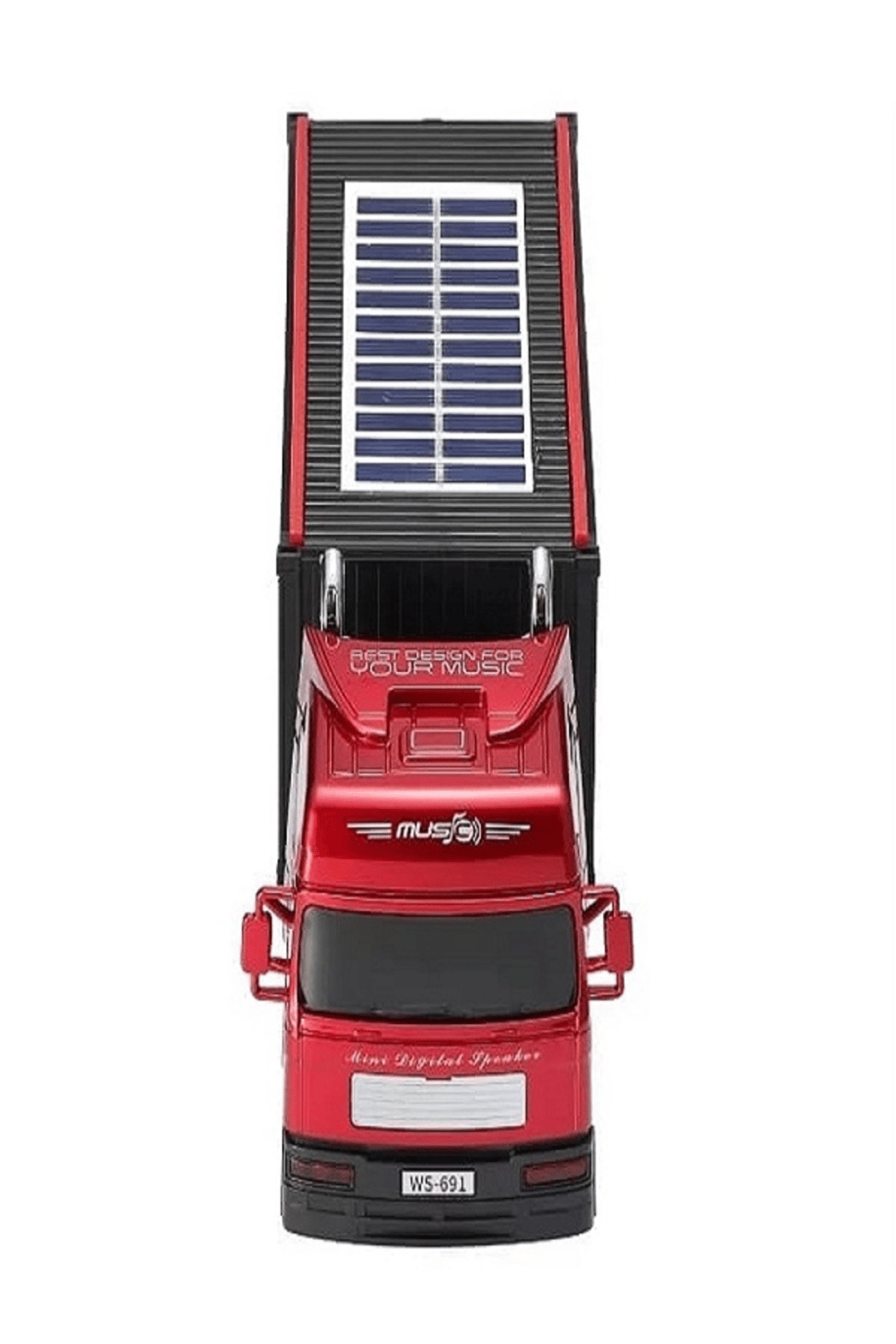 Bluetooth hoparlör kırmızı renk güneş enerjili kamyon tır araba tasarım 10 watt TWS FM radyo