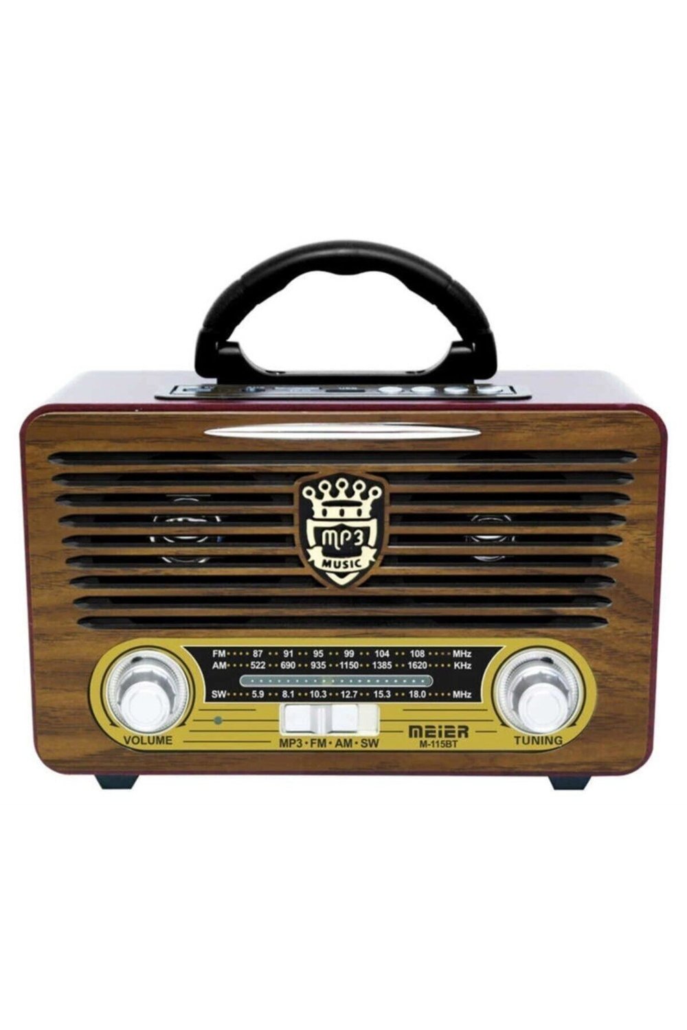 Bluetooth özellikli bej renkli USB ve SD kart destekli şarjlı nostaljik radyo - Elektronik