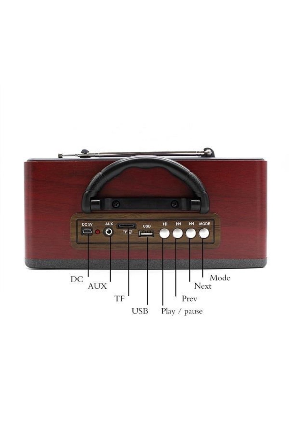 Bluetooth özellikli beyaz nostaljik ahşap radyo FM SD AUX USB girişli 2 yıl garantili