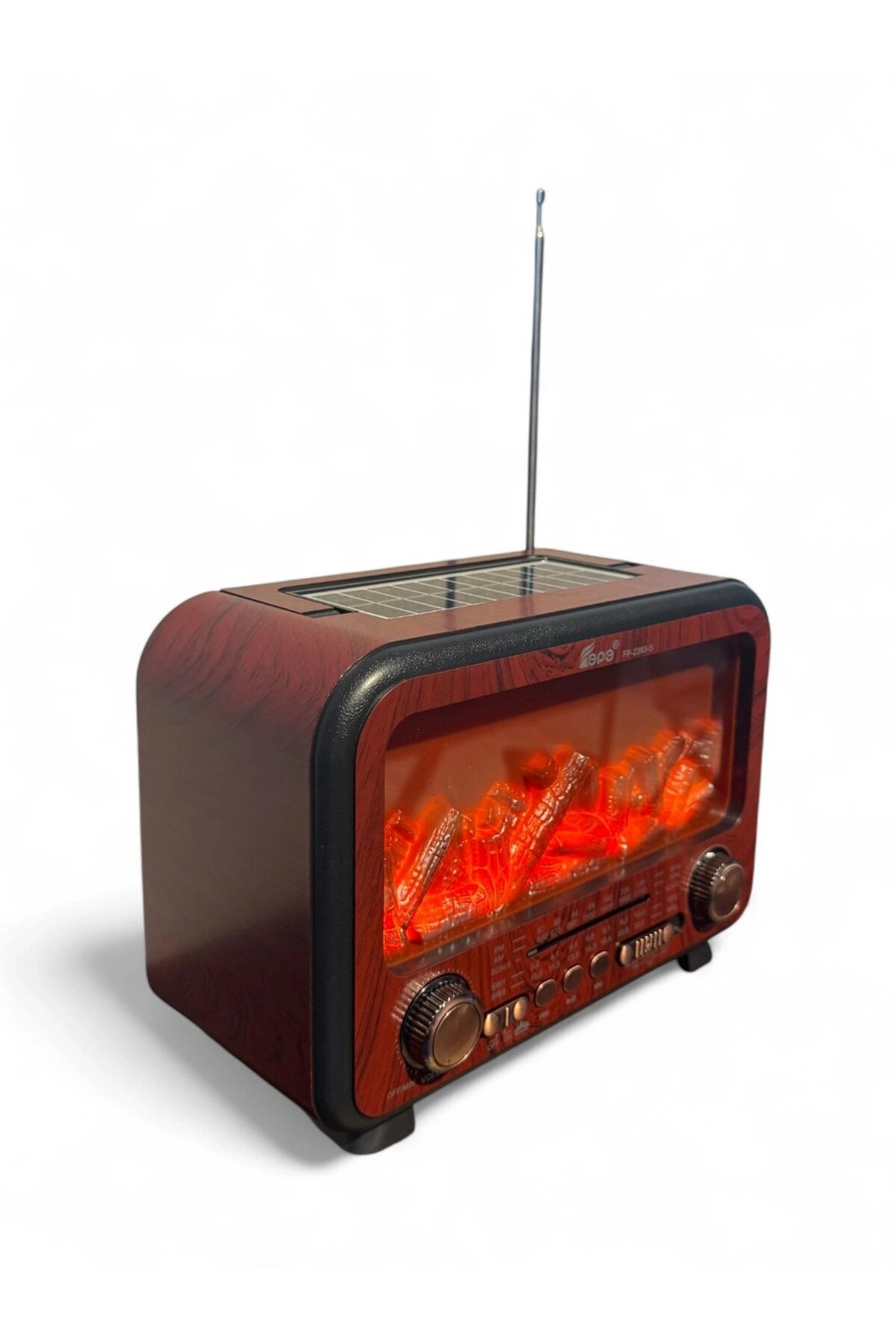 Bluetooth özellikli bordo şömine görünümlü nostaljik radyo, 2 yıl garantili - Elektronik