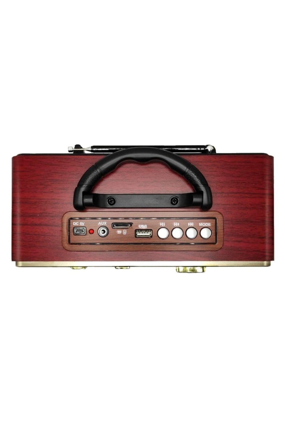 Bluetooth özellikli kahverengi nostaljik radyo USB SD kart girişli 2 yıl garantili