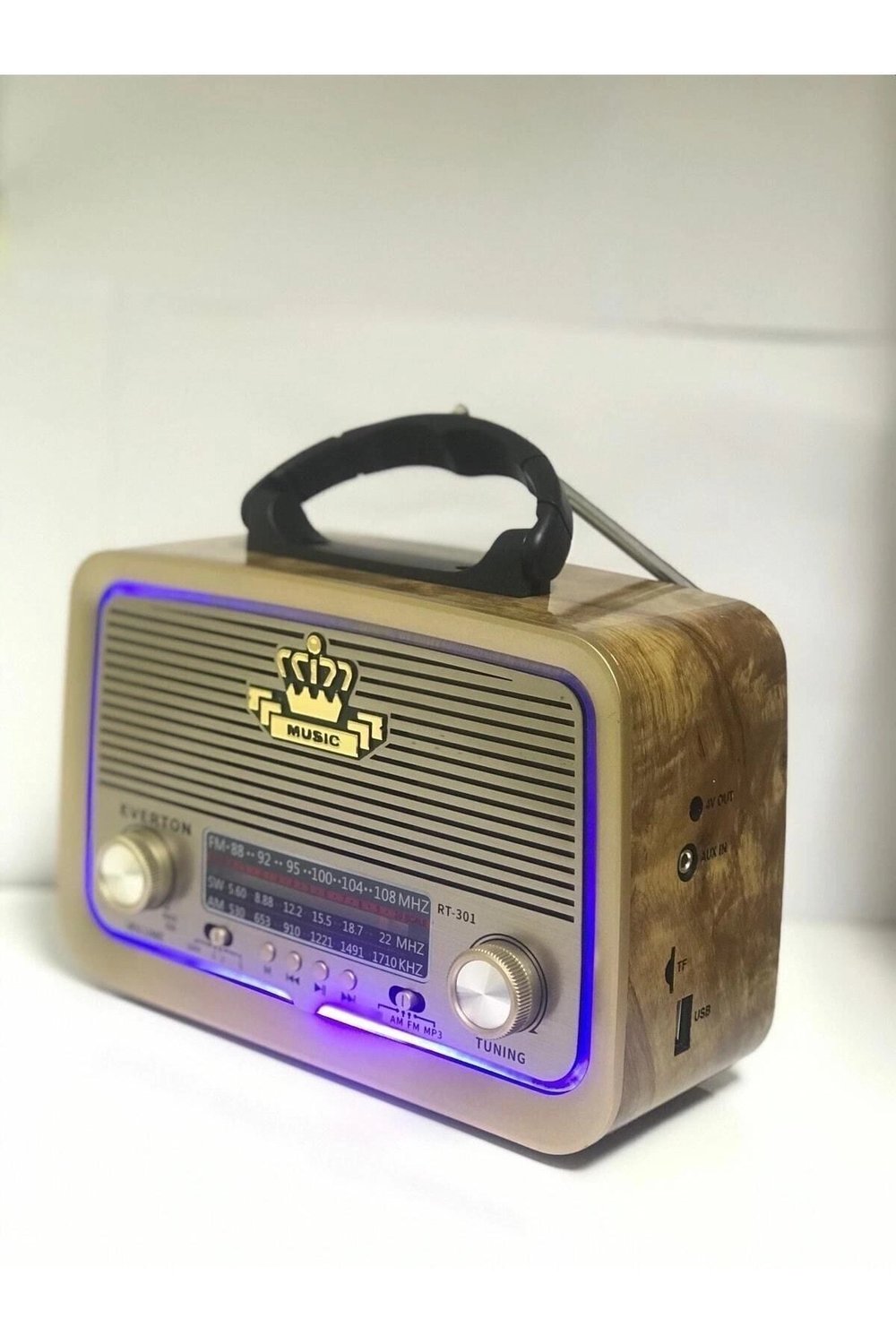 Bluetooth özellikli kırmızı nostaljik radyo mp3 çalar 2 yıl garantili - Elektronik