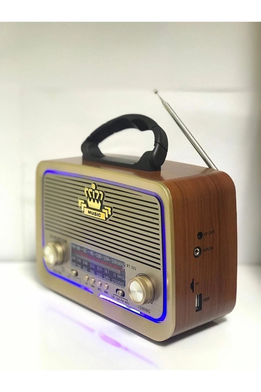 Bluetooth özellikli kırmızı nostaljik radyo mp3 çalar 2 yıl garantili - Elektronik