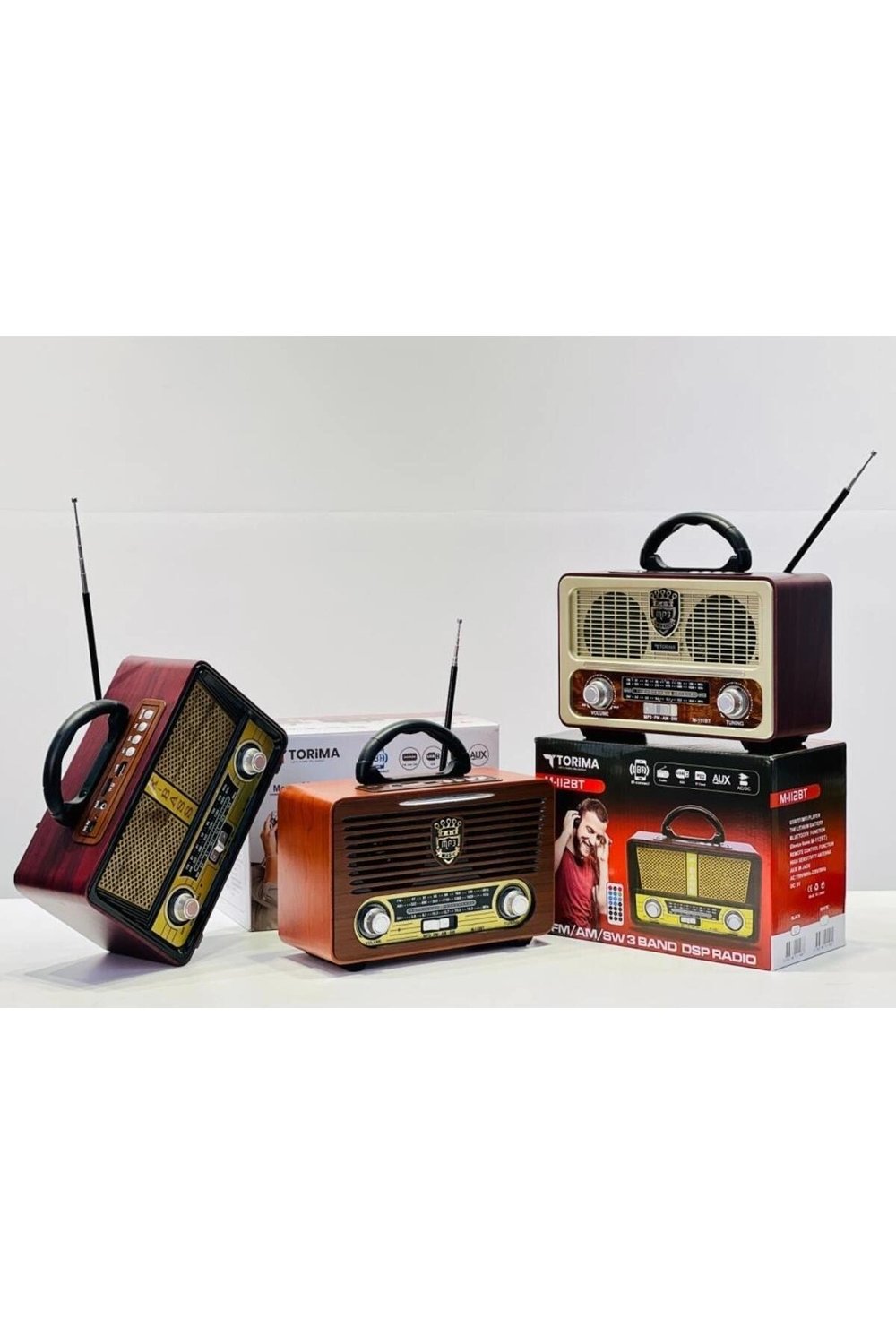 Bluetooth özellikli kumandalı nostaljik radyo siyah 2 yıl garantili - Elektronik