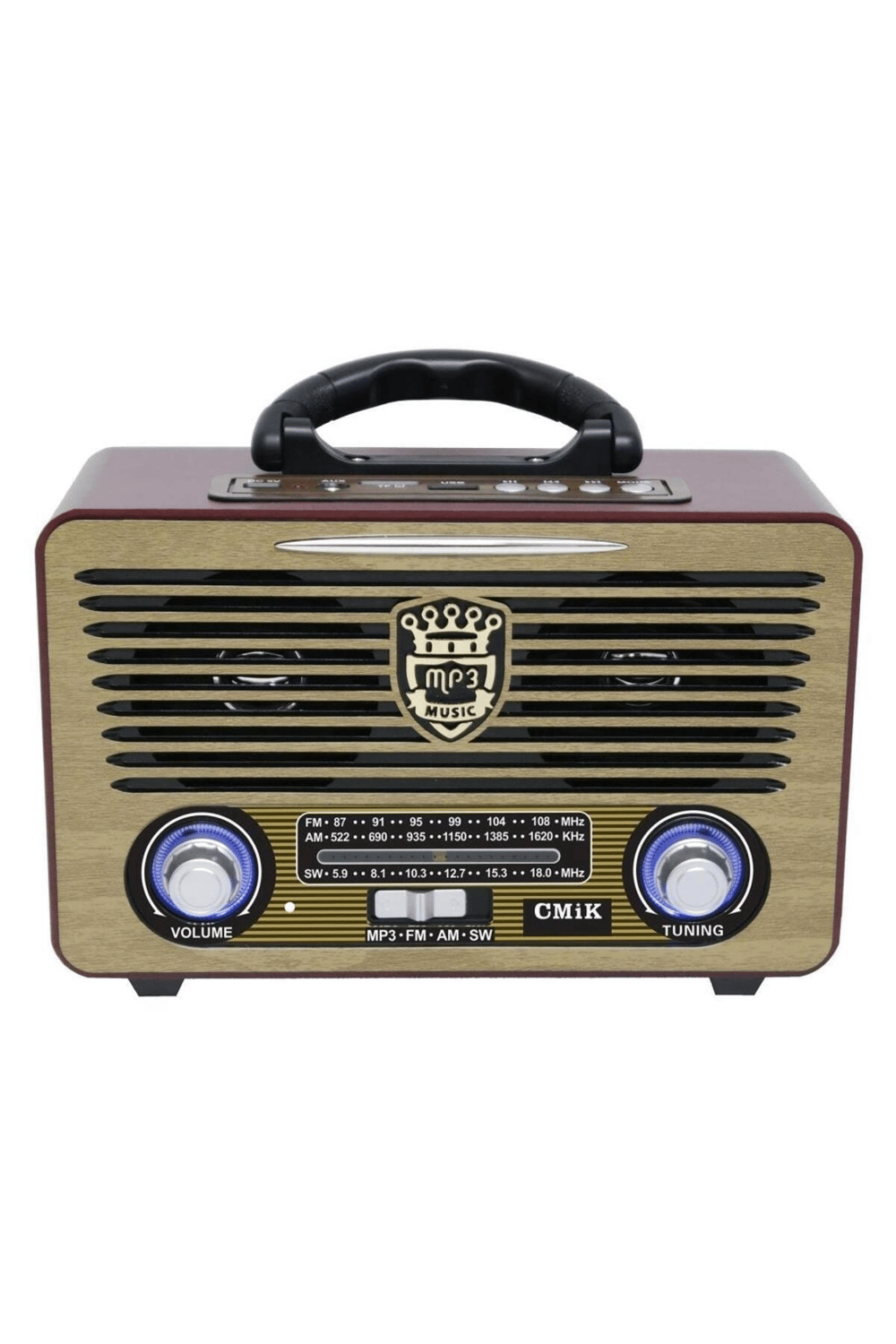 Bluetooth özellikli kumandalı nostaljik radyo altın renk 2 yıl garantili - Elektronik