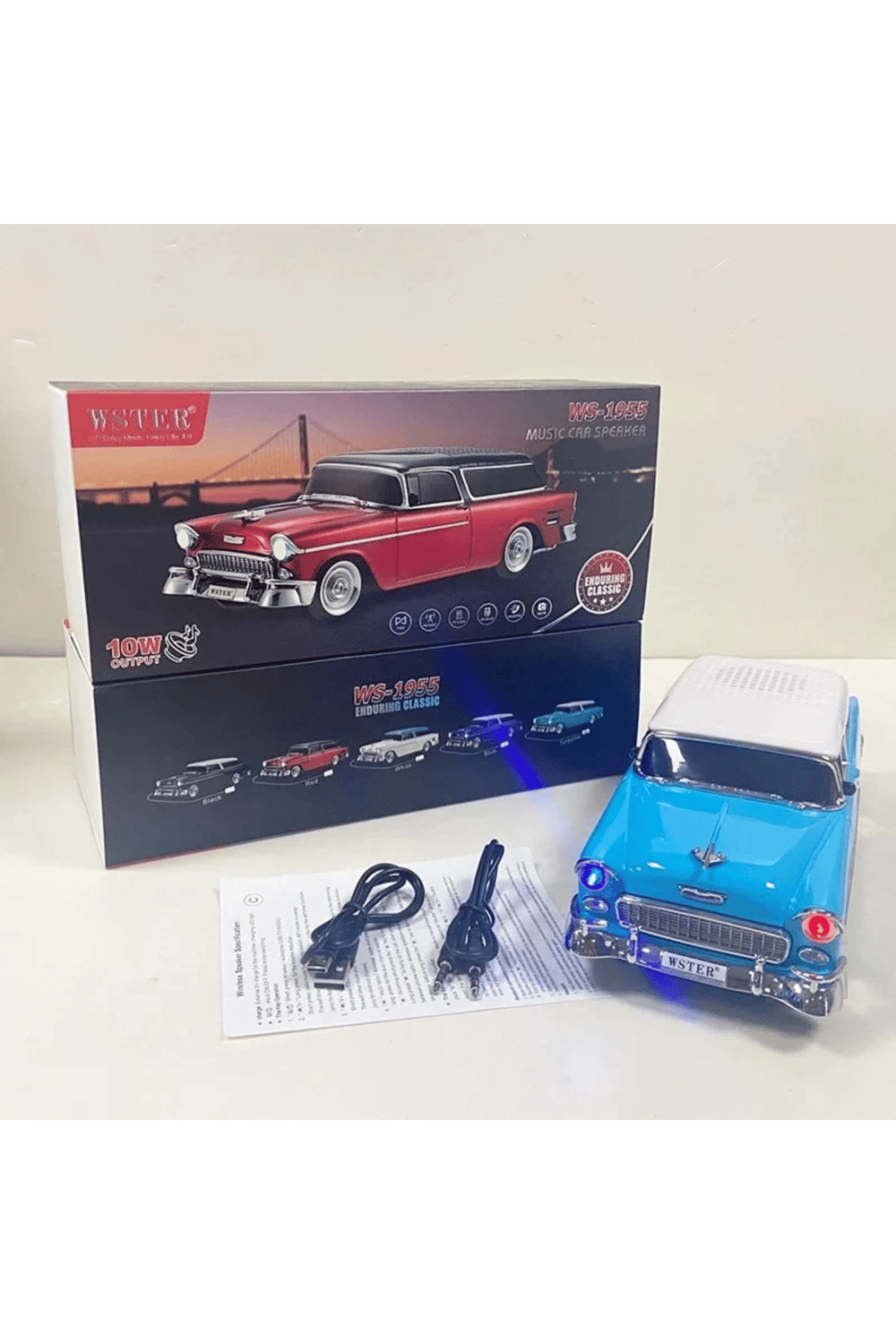 Bluetooth özellikli mavi nostaljik radyo hoparlör 10 watt FM radyo SD kart USB girişli